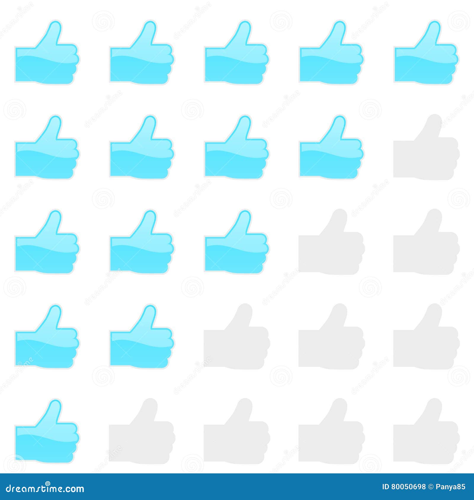 rating thumbs up panel. customer review, vote navigation bar.  satisfaction, like level 