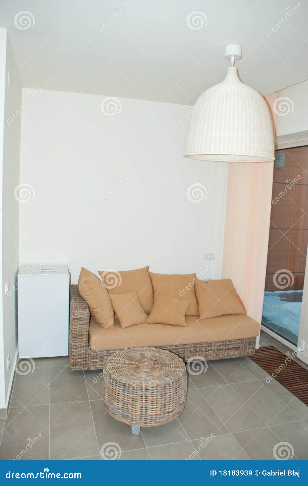 Rattan Sofa and Table in a Room Stock Image Image of wicker, rattan
