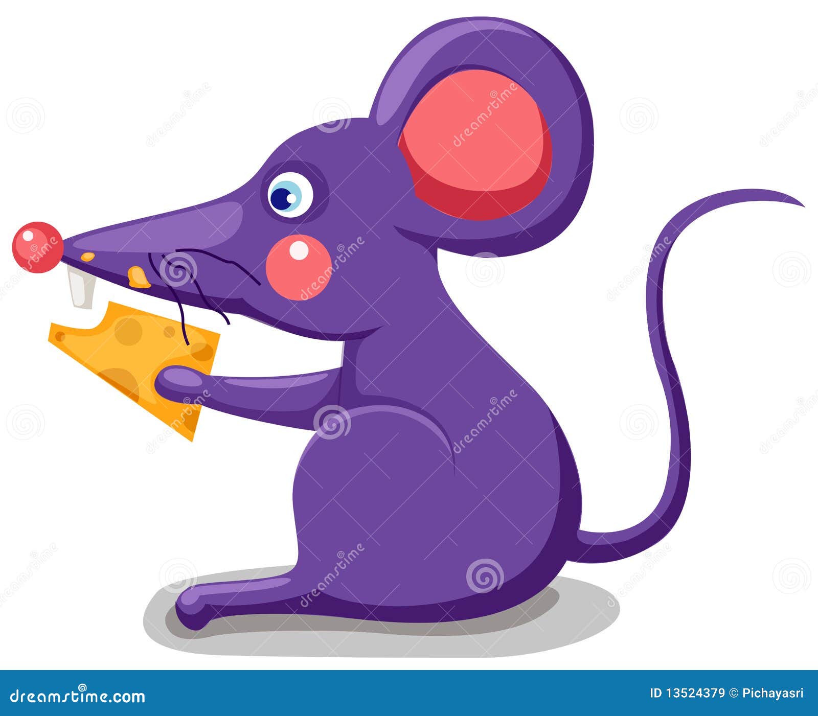 Ratón que come el queso ilustración del vector. Ilustración de