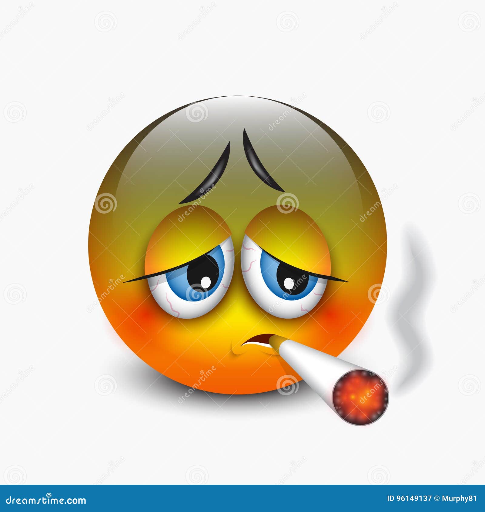 Rauchende Zigarette Des Emoticon, Emoji Vector Illustration Vektor