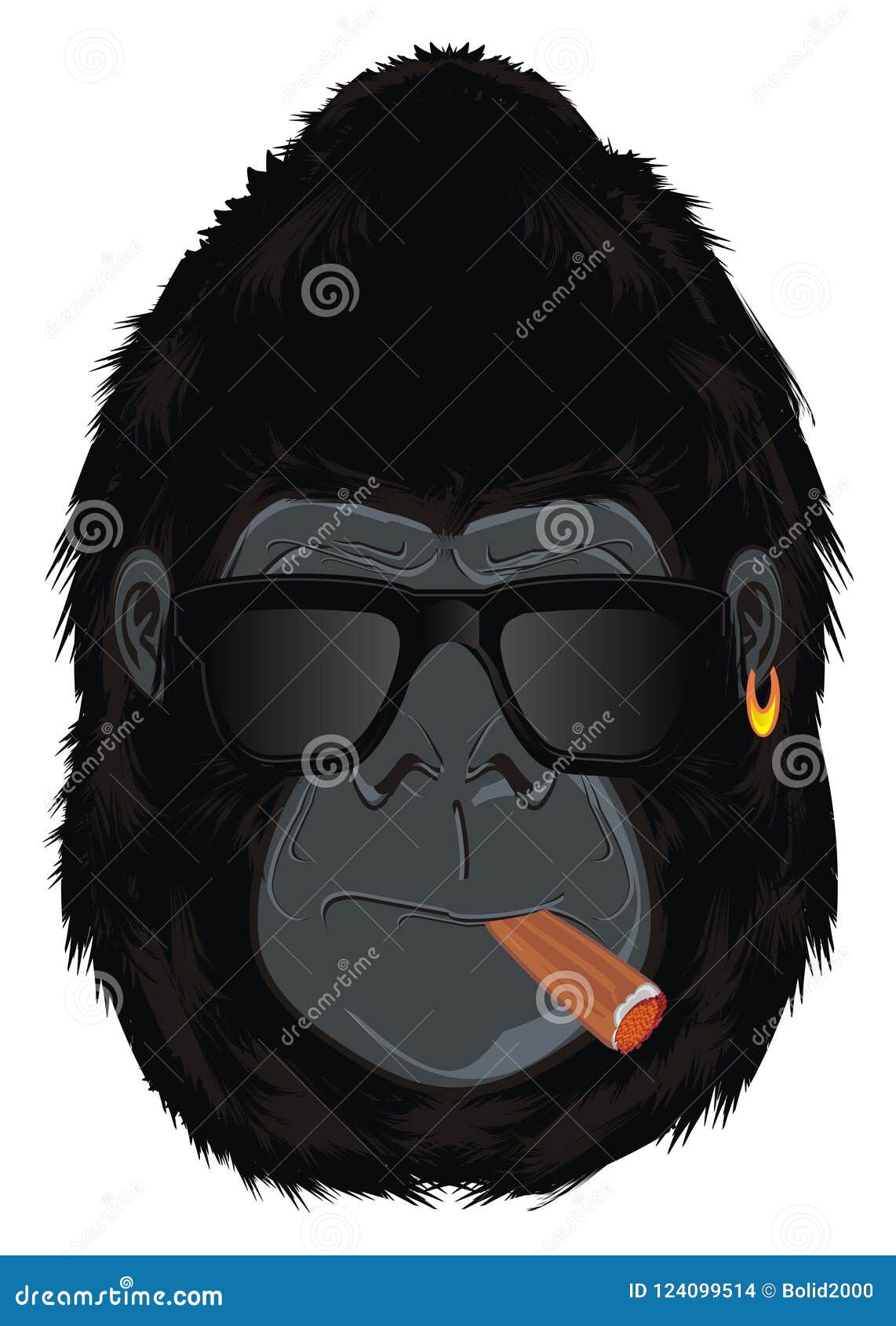 Rauchender Gorilla Mit Zigarre Stock Abbildung Illustration Von Zigarre Rauchender