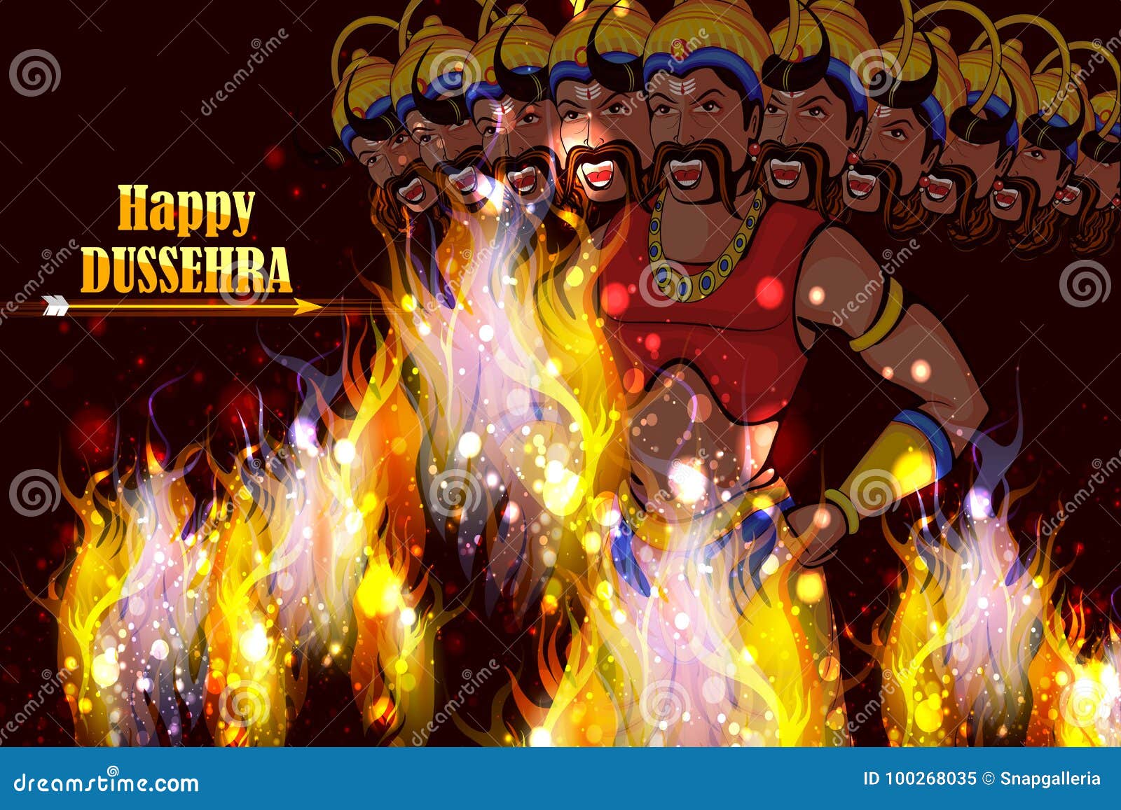 Ravana Monster in Happy Dussehra Background Showing Festival of India Stock  Vector - Illustration of king, mythological: 100268035