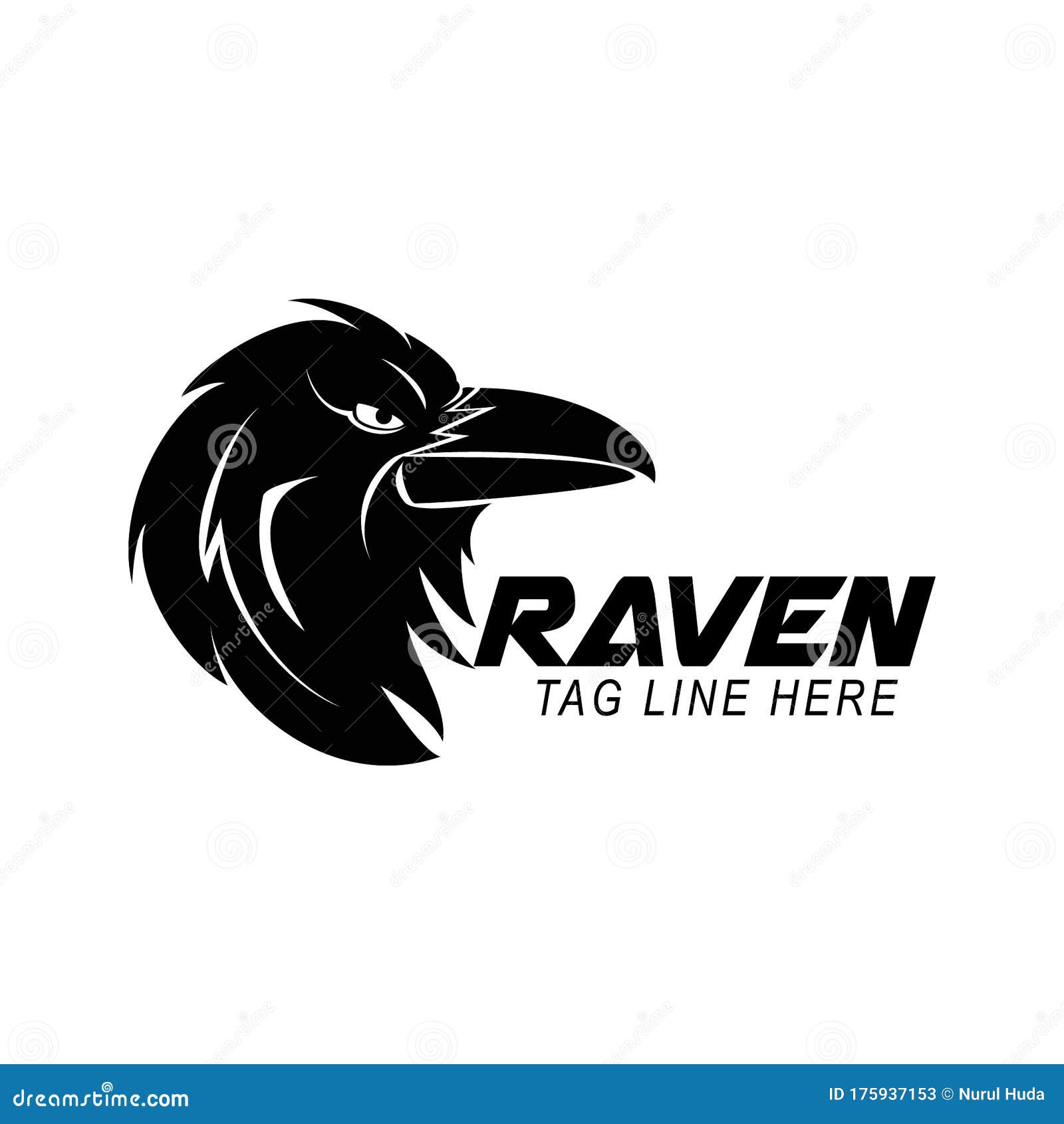 Download Raven Logo Design Vector Template Stock Vector - Illustration of logotype, icon: 175937153