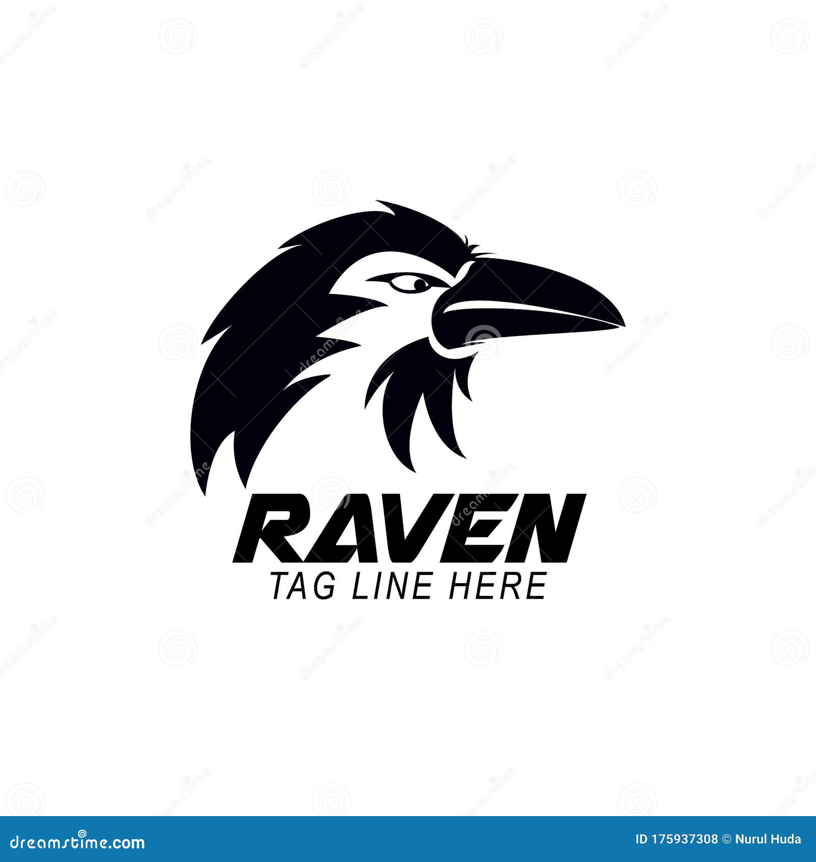 Download Raven Logo Design Vector Template Stock Vector - Illustration of graphic, clip: 175937308