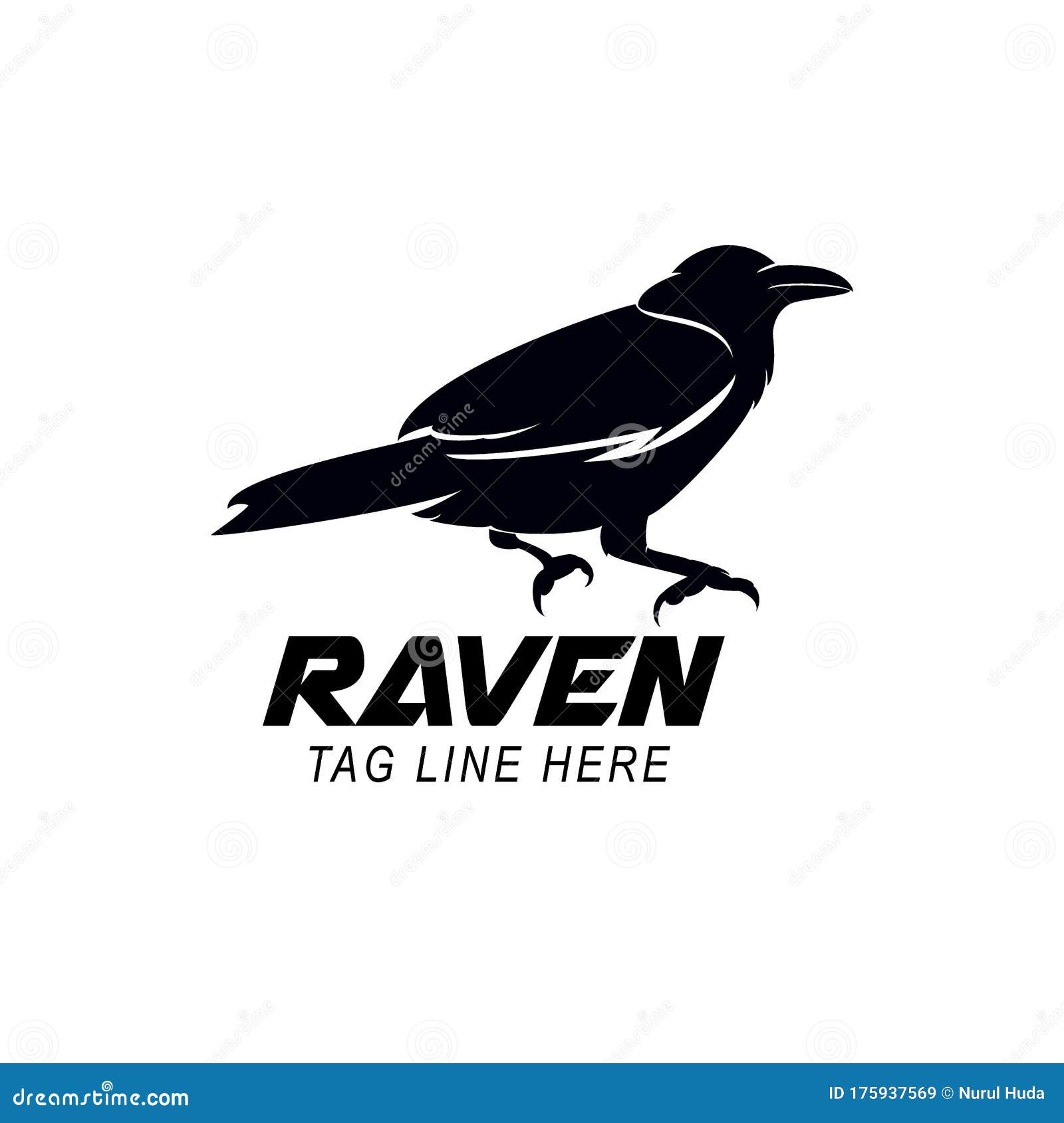 Download Raven Logo Design Vector Template Stock Illustration - Illustration of bird, black: 175937569