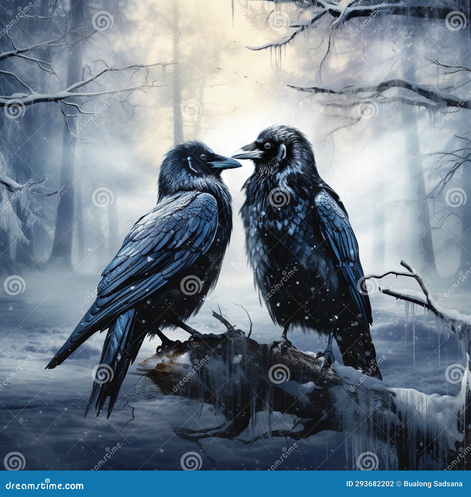 Ravens stock illustration. Illustration of animal, couple - 293682202