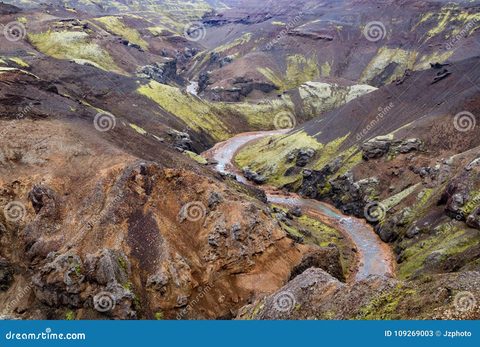ravine and river flowing from kerlingarfjÃÂ¶ll, iceland