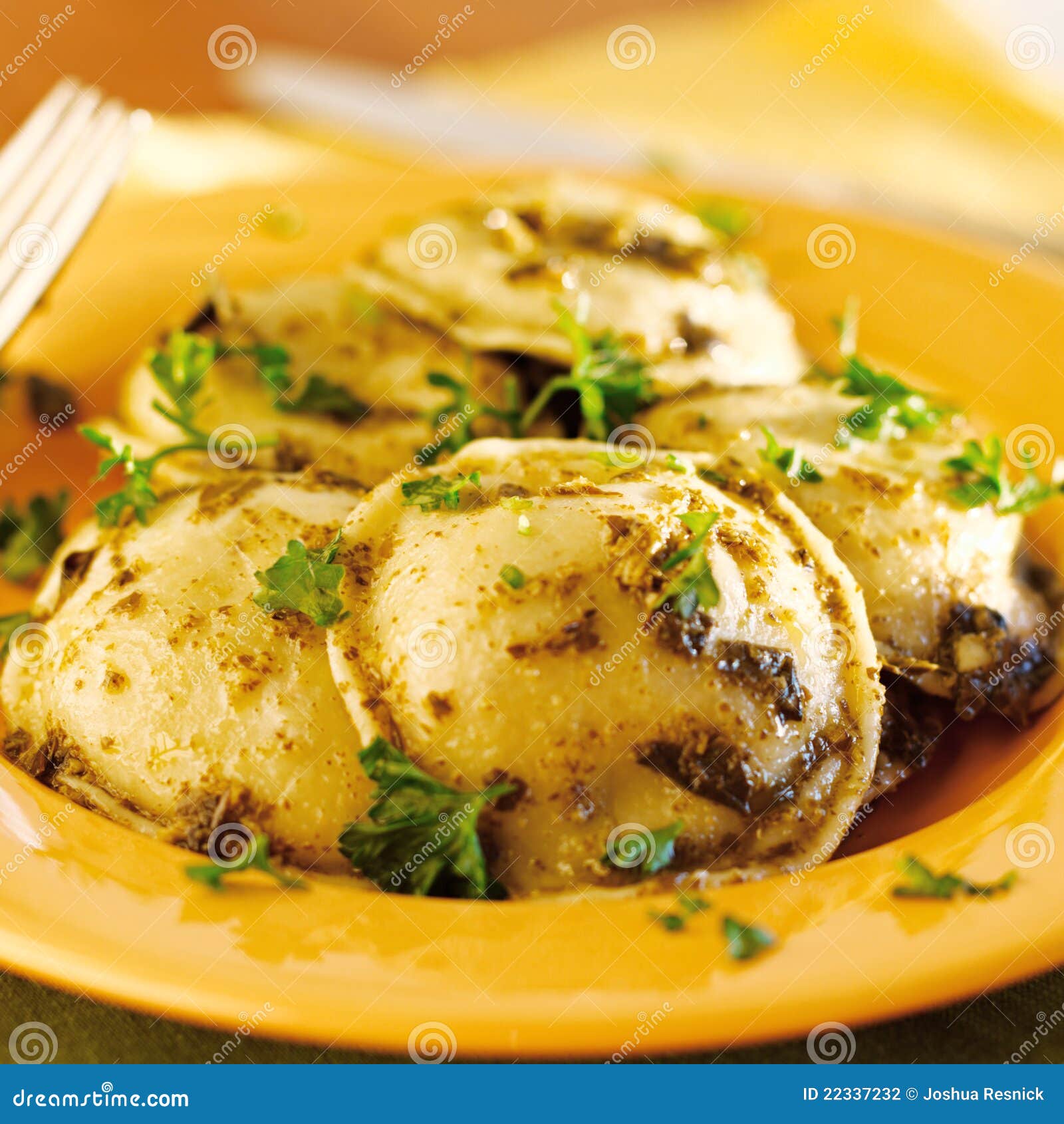 Ravioli Pasta with Basil Pesto Stock Photo Image of cheese, ready