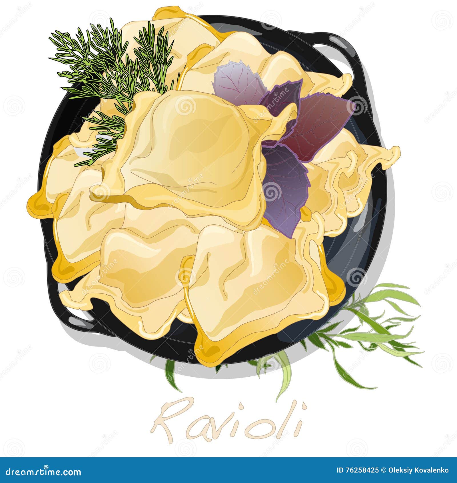 Ravioli pasta set stock illustration. Illustration of closeup 76258425