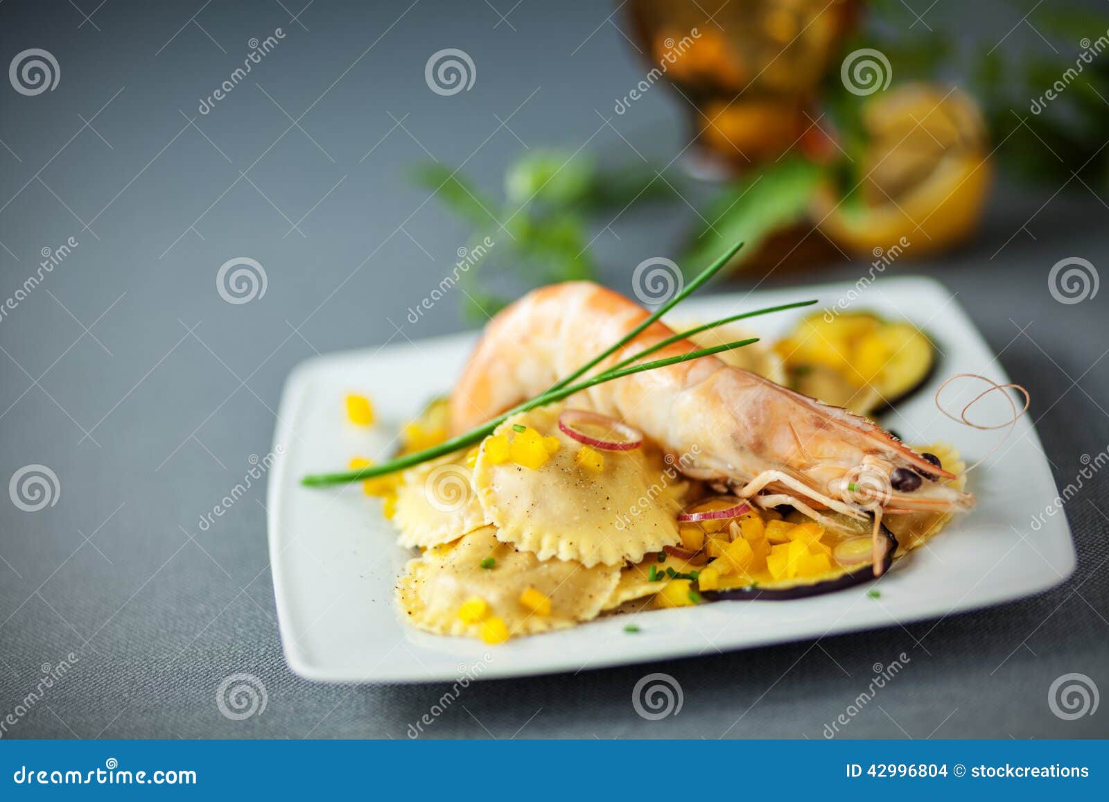 ravioli and shrimp starter