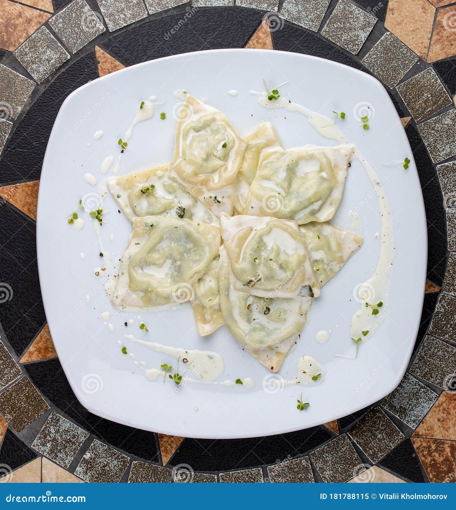 Ravioli with Spinach and Ricotta Cheese Stock Image Image of spinach