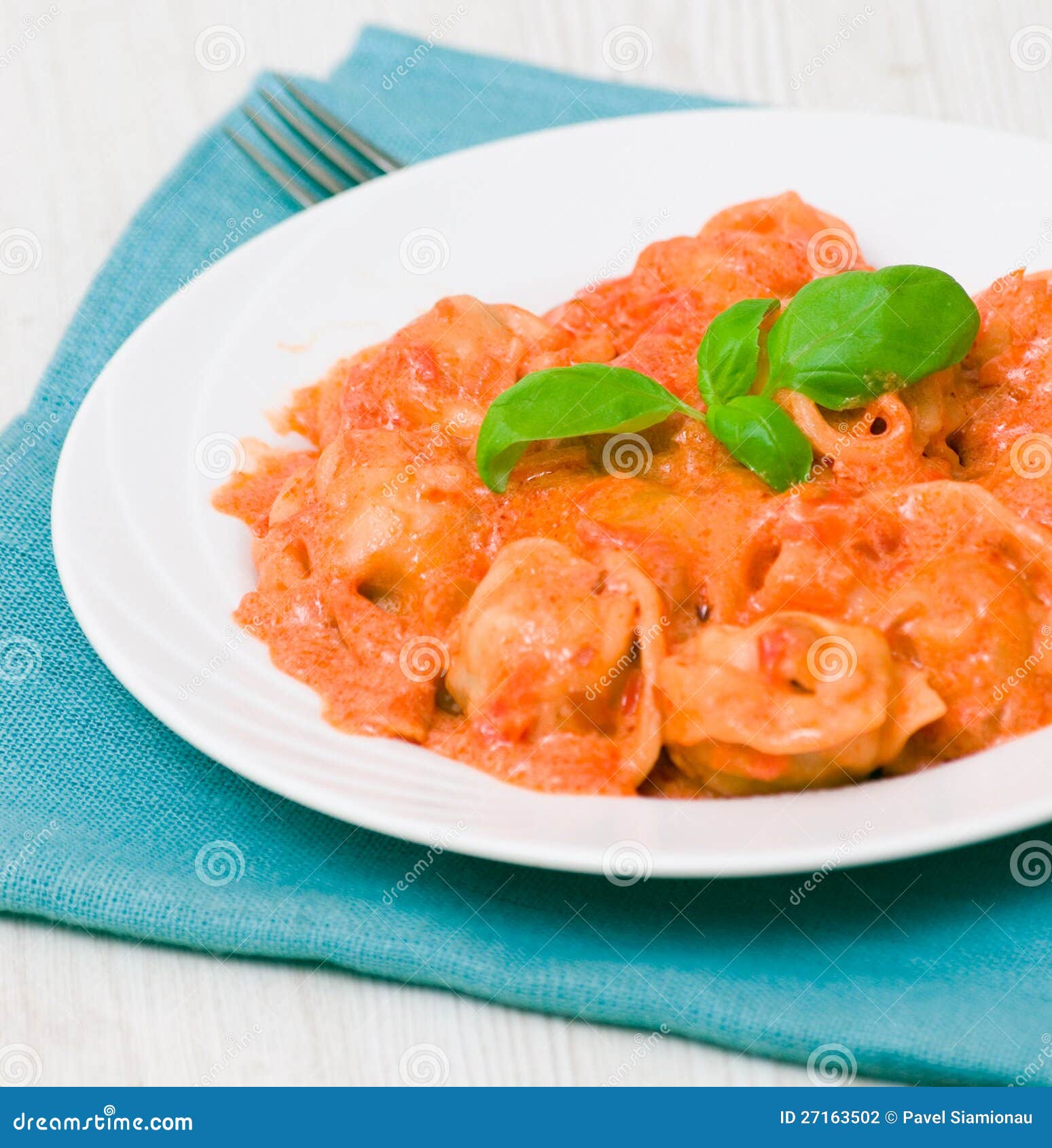 Ravioli in Tomatocream Sauce Stock Photo Image of meat, cuisine