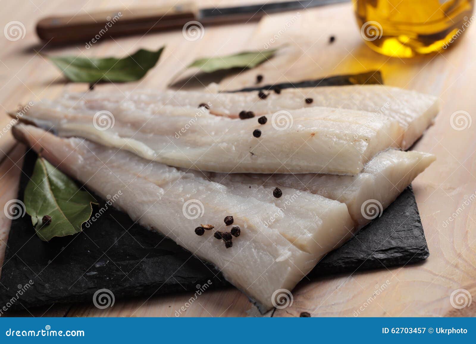 Raw Atlantic Halibut Fillet Stock Image Image of cooking, indoors