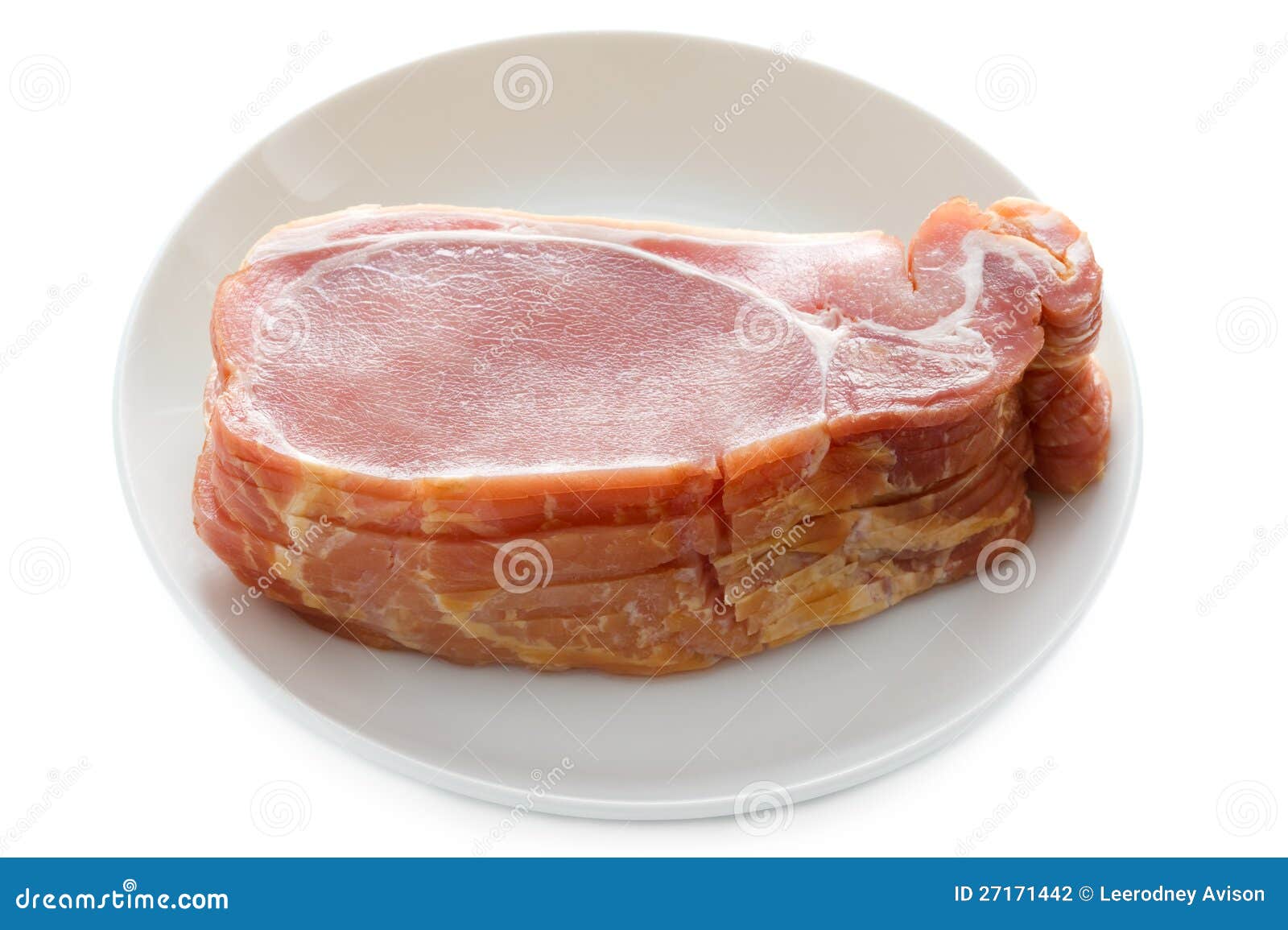 Raw Back Bacon Slices Isolated on White Stock Photo Image of pile