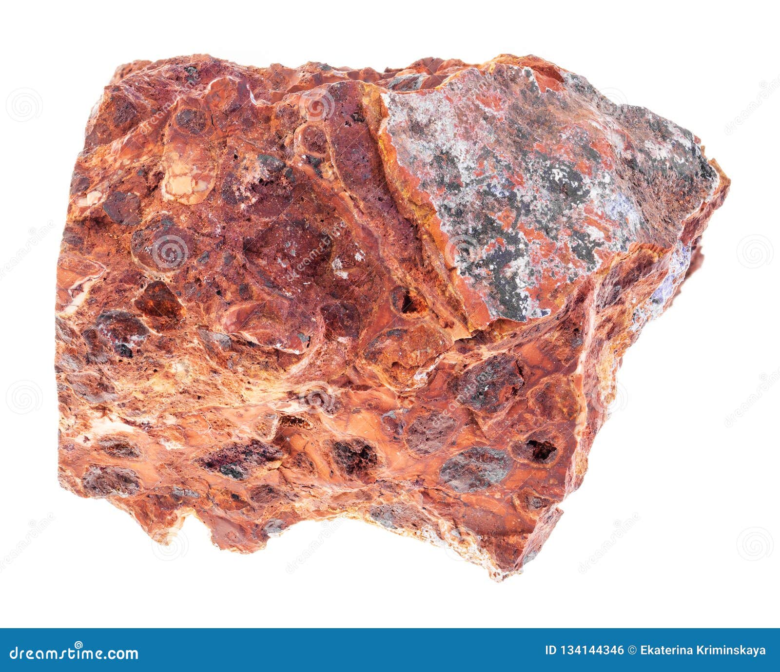 raw bauxite (aluminium ore) stone on white