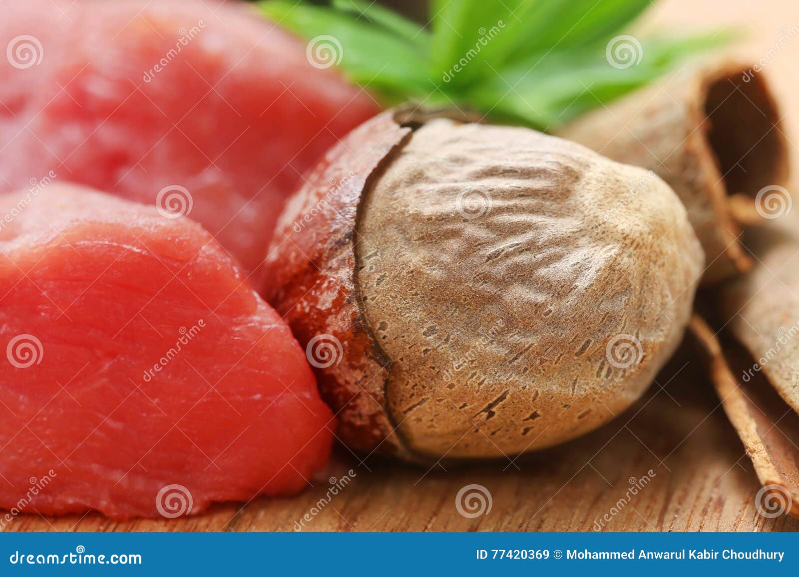 Raw Beef with Nutmeg Other Spices Stock Image Image of protein