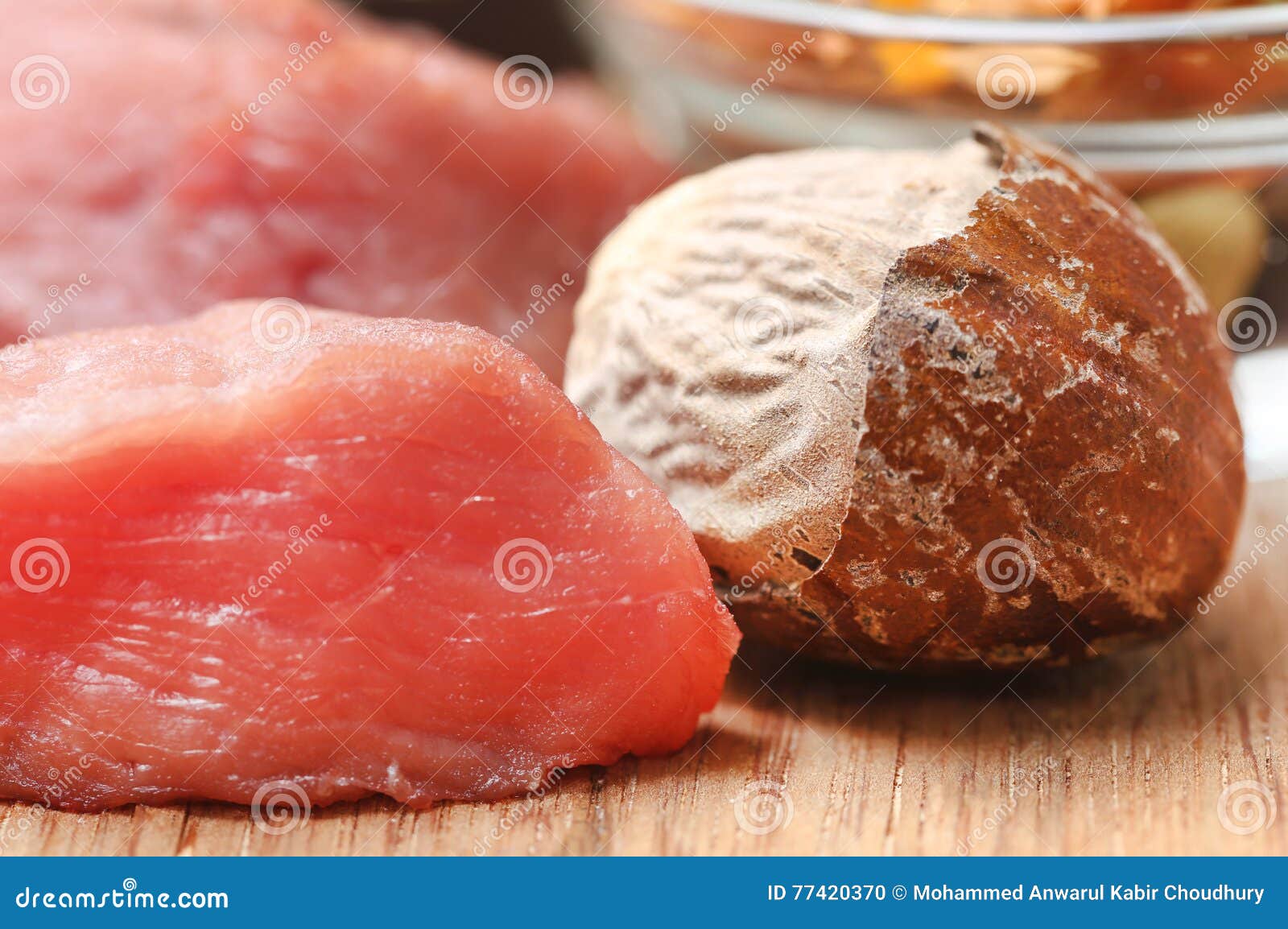Raw beef with nutmeg stock photo. Image of shank, freshness 77420370