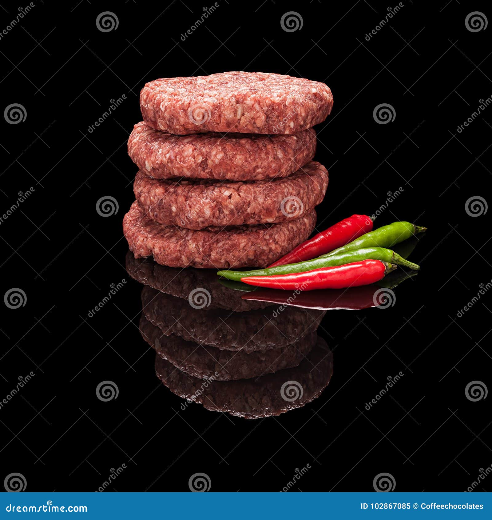 Raw beef patties stock image. Image of barbecue, background - 102867085