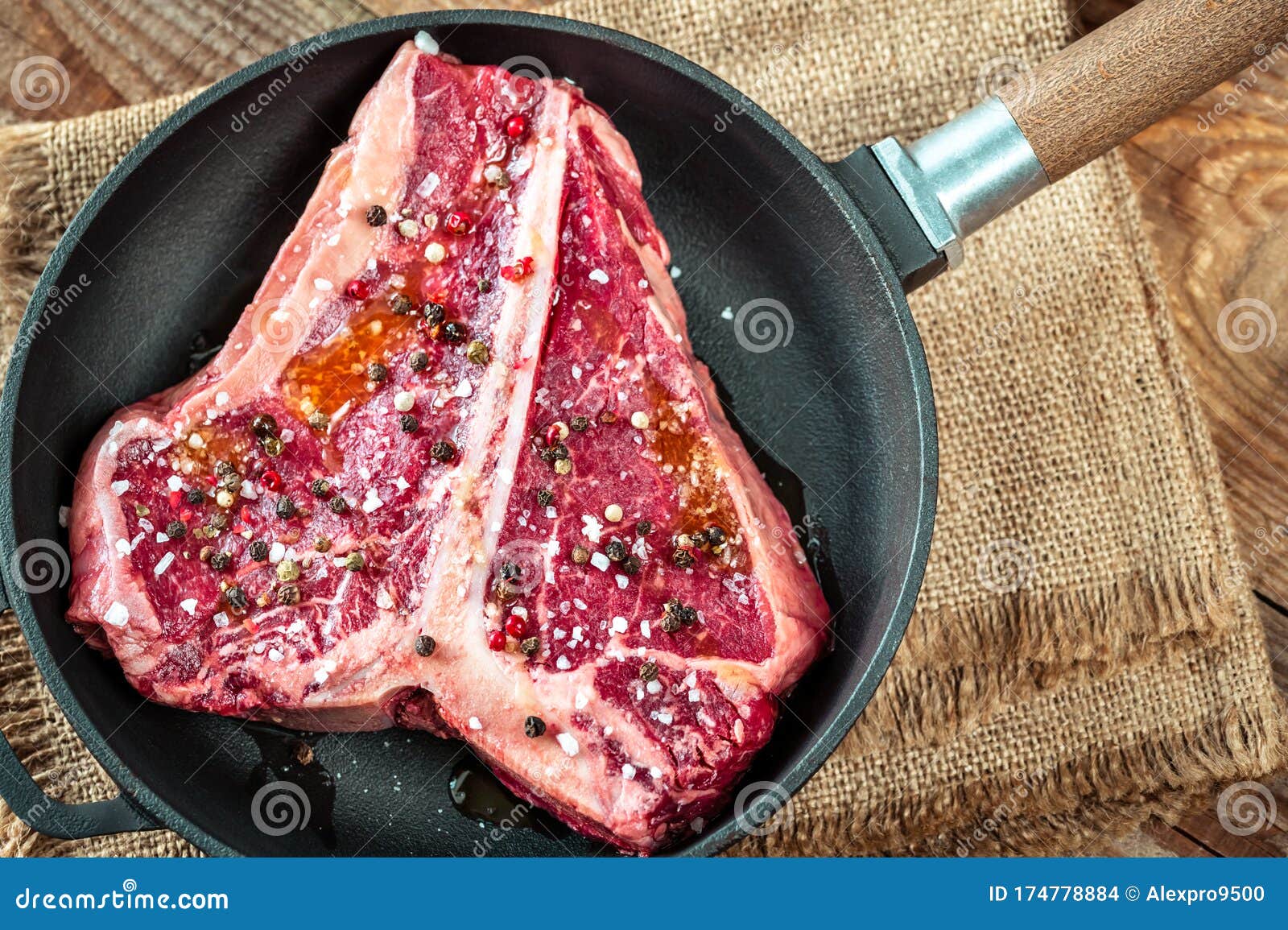 Raw beef steak stock photo. Image of frying, tbone, porterhouse 174778884