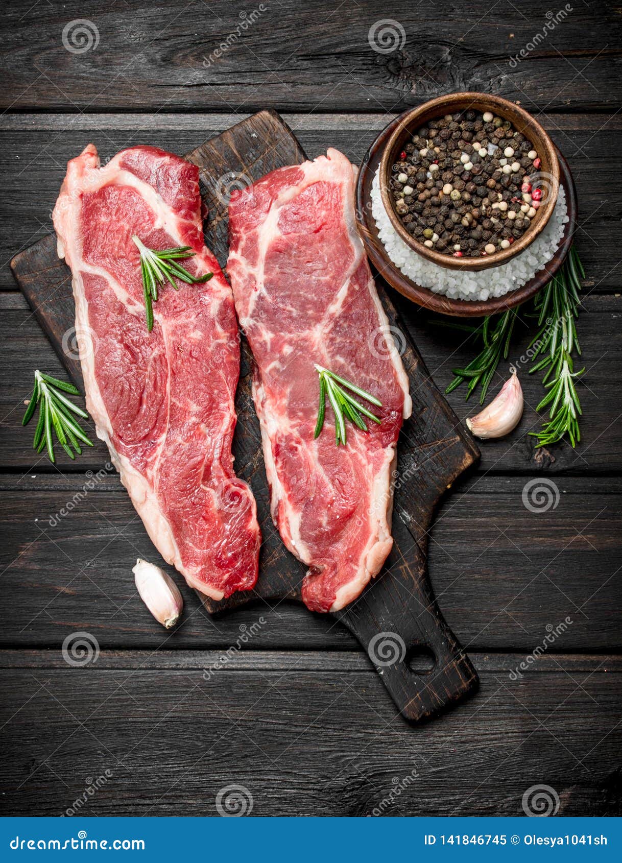 Raw Beef Steaks with Salt and Spices Stock Image Image of meal, sirloin 141846745