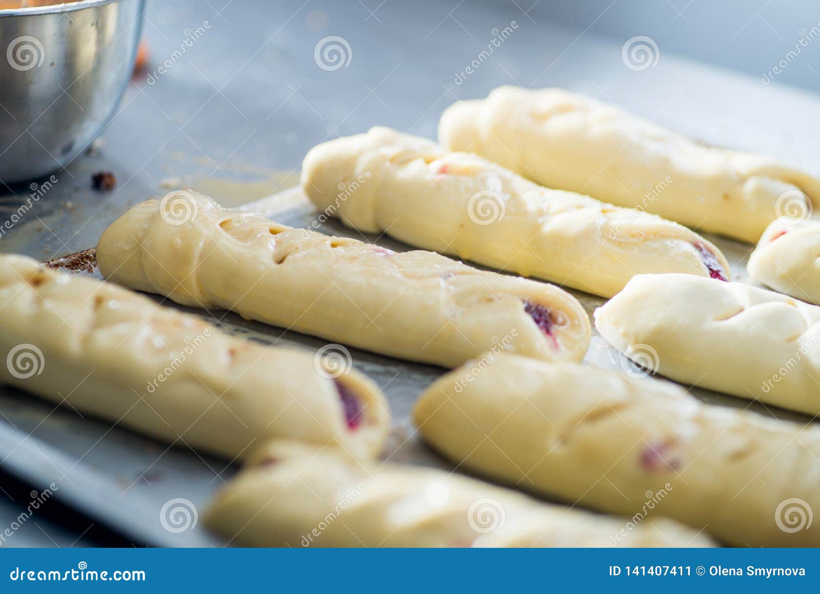 Raw Bread Rolls on a Baking Stock Image Image of create, cuisine