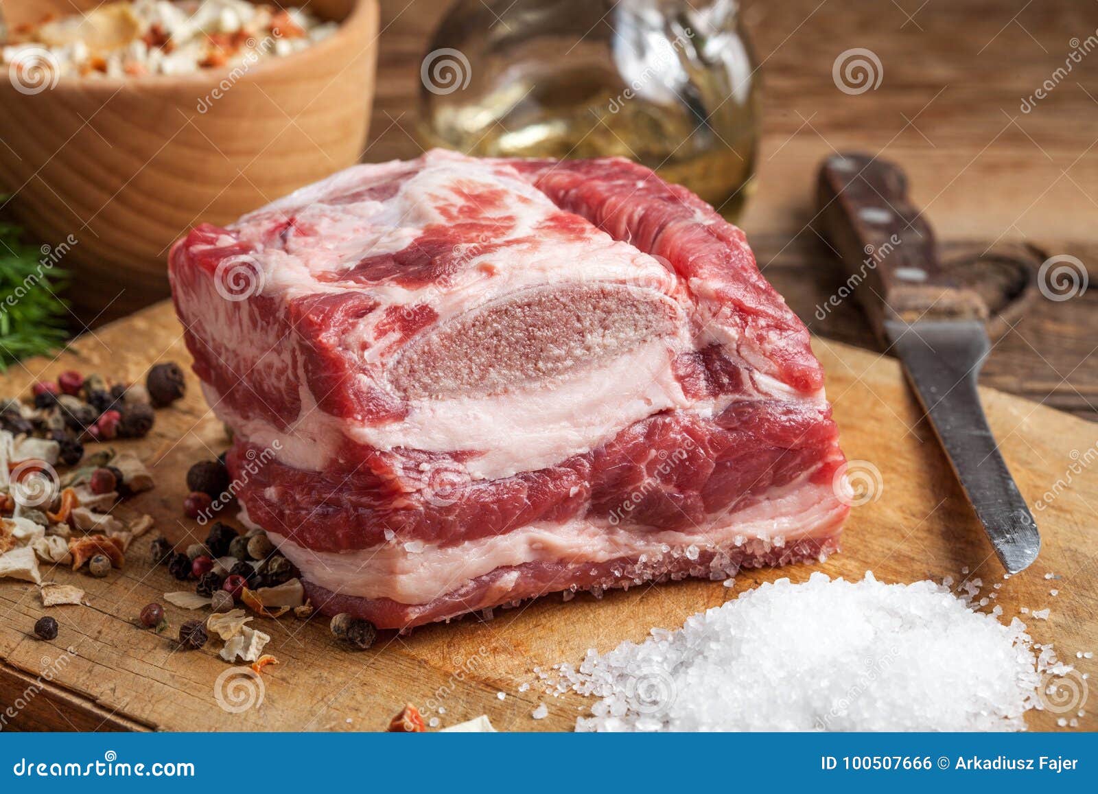 Raw brisket with bone. stock photo. Image of cooking 100507666