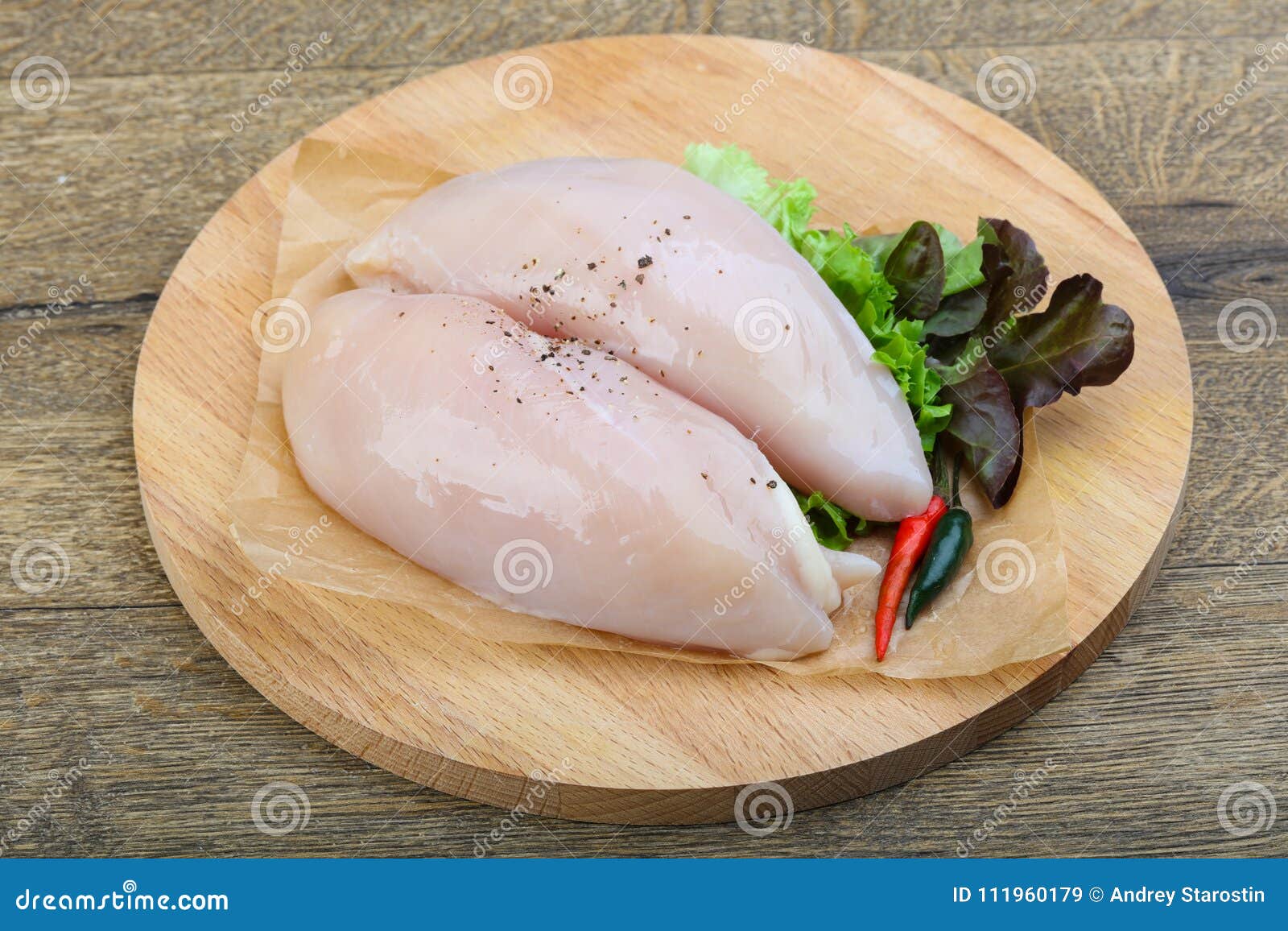 Raw chicken breast stock image. Image of boneless, poultry 111960179