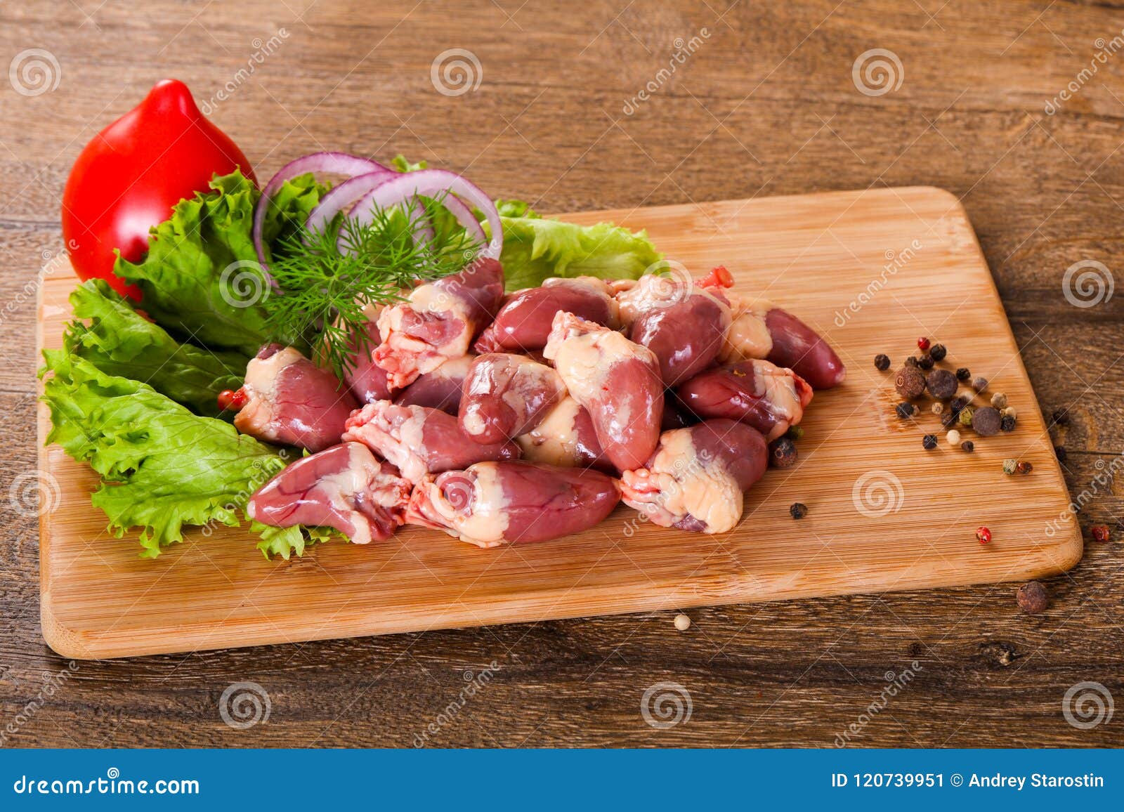 Raw chicken hearts stock image. Image of isolated, meat 120739951