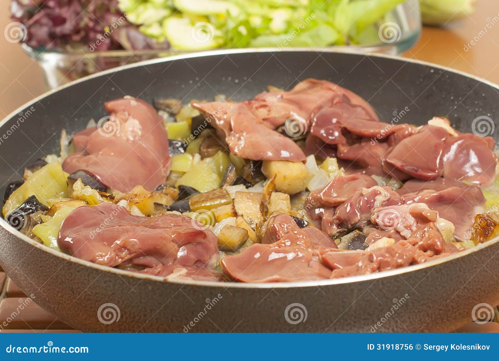 Raw Chicken Liver with Vegetables Stock Photo Image of poultry