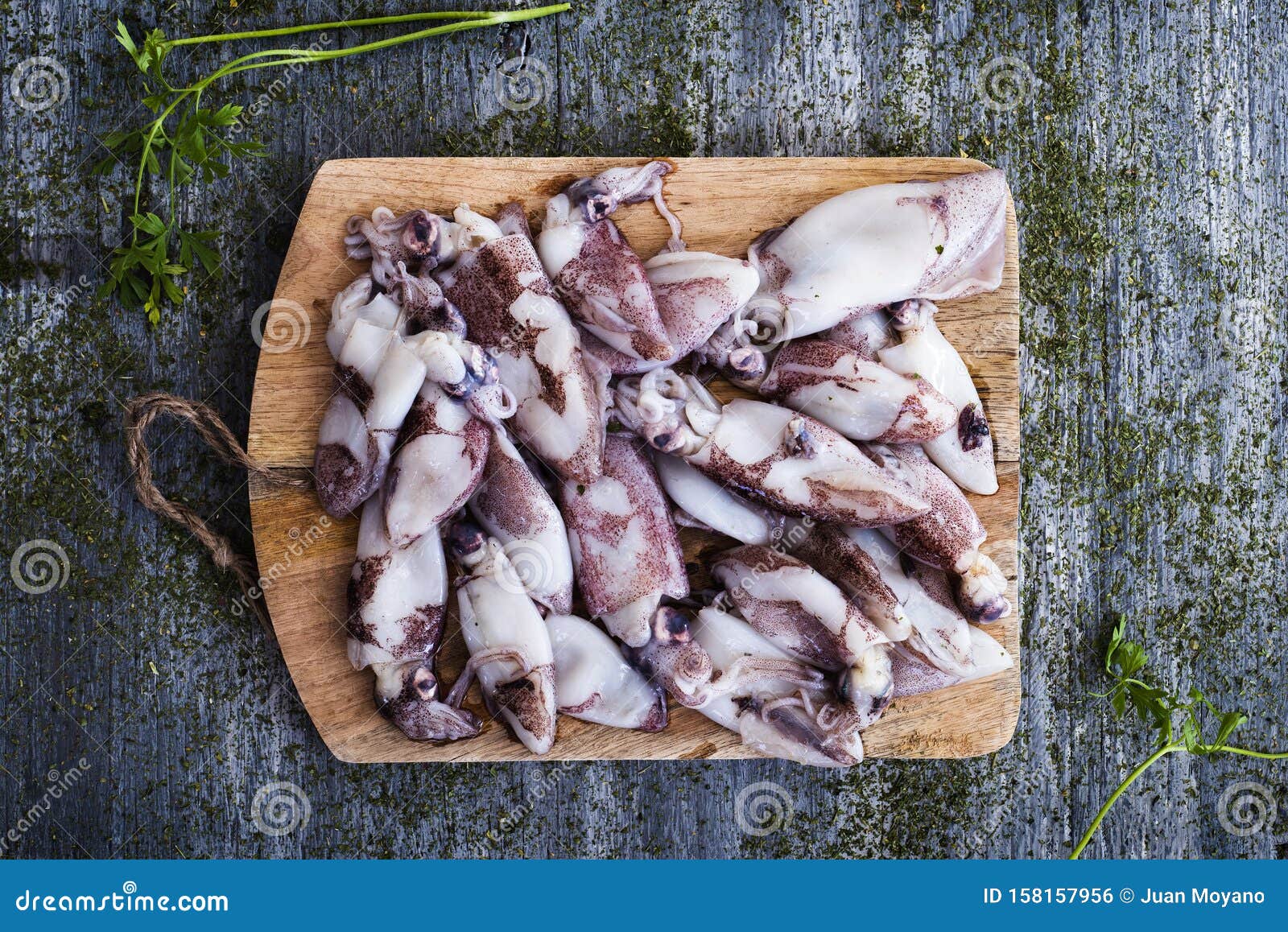 raw chipirones, spanish small squids