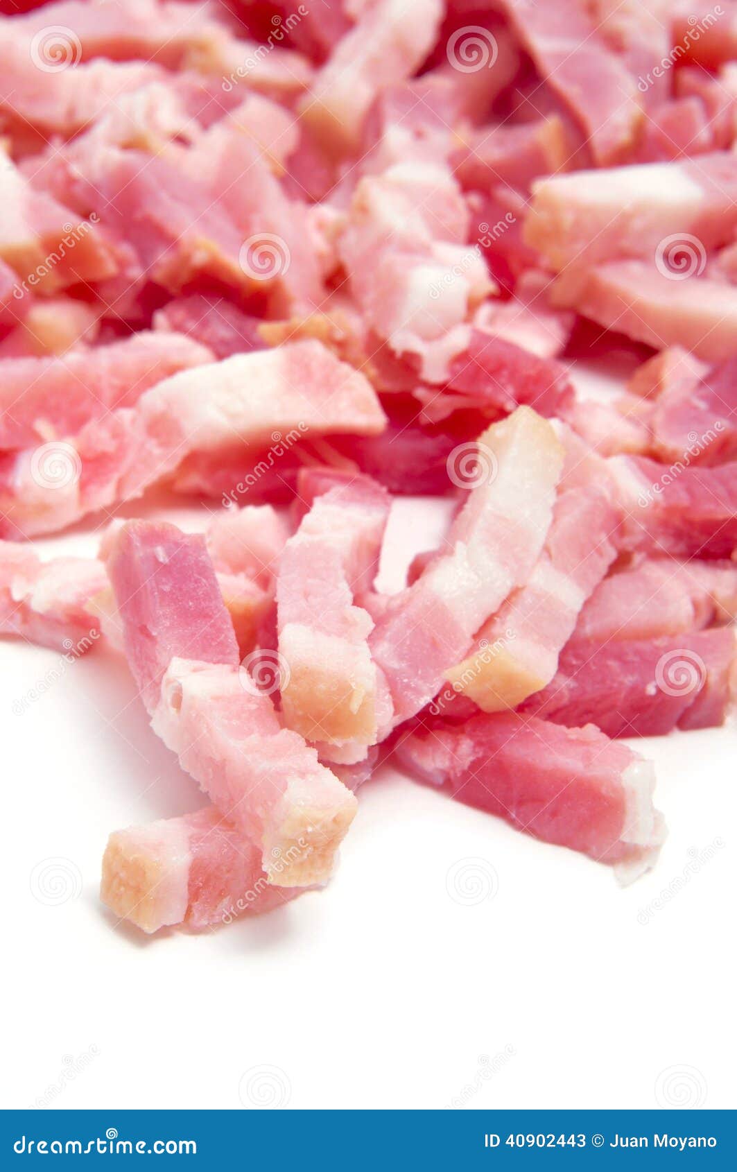 Raw chopped bacon stock image. Image of chopping, closeup 40902443