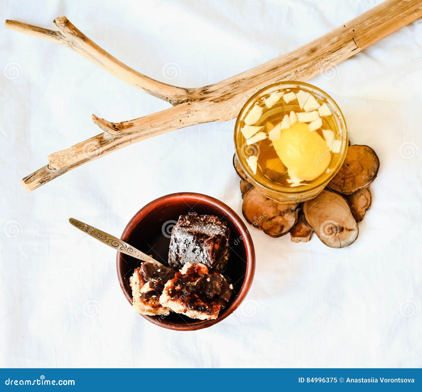 Raw Dessert, Healthy Candy with Vegan Caramel and Nuts Stock Image