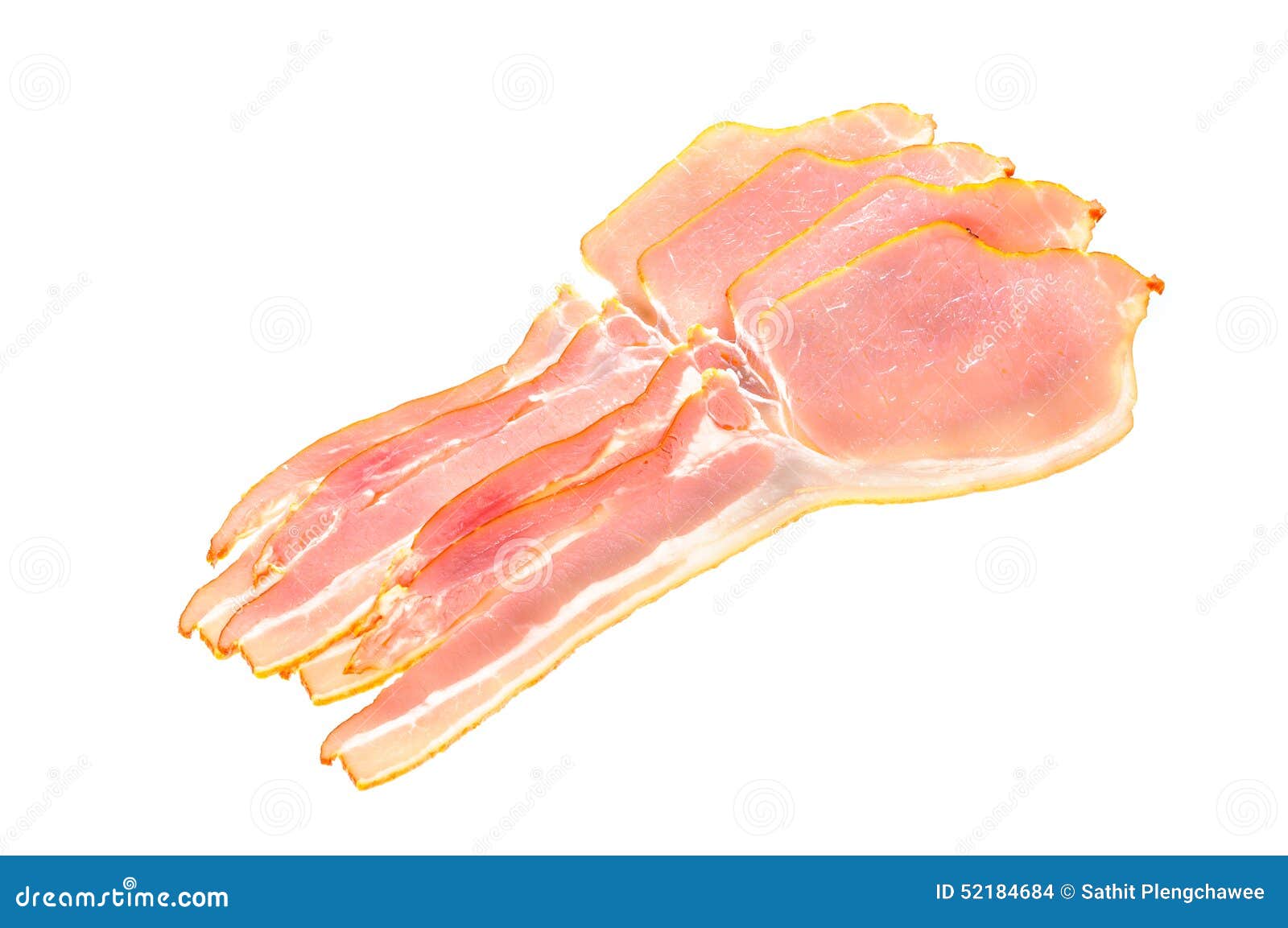 Raw drycured back bacon stock photo. Image of back, rind 52184684