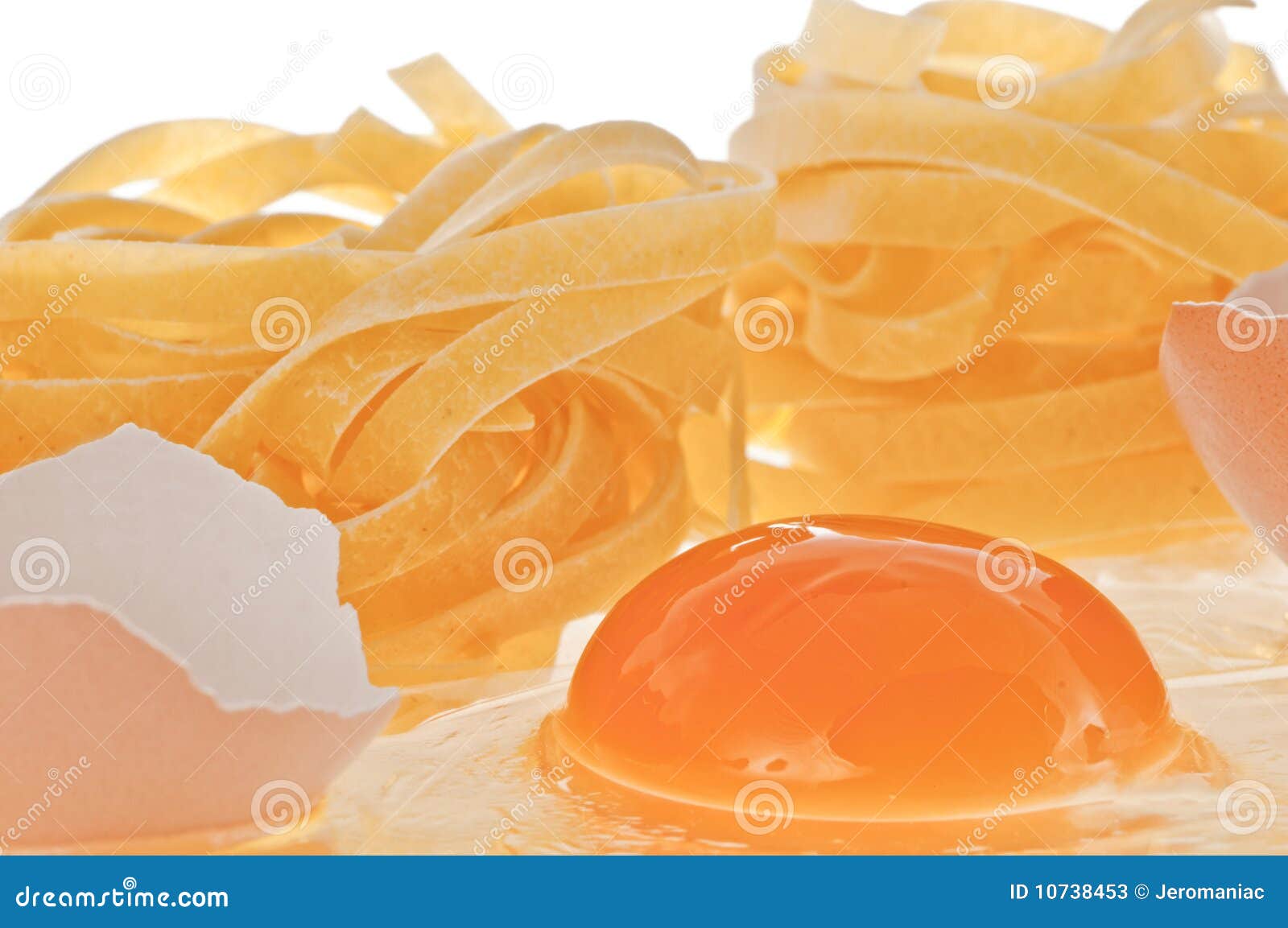 Raw egg and pasta. stock image. Image of italy, italian 10738453