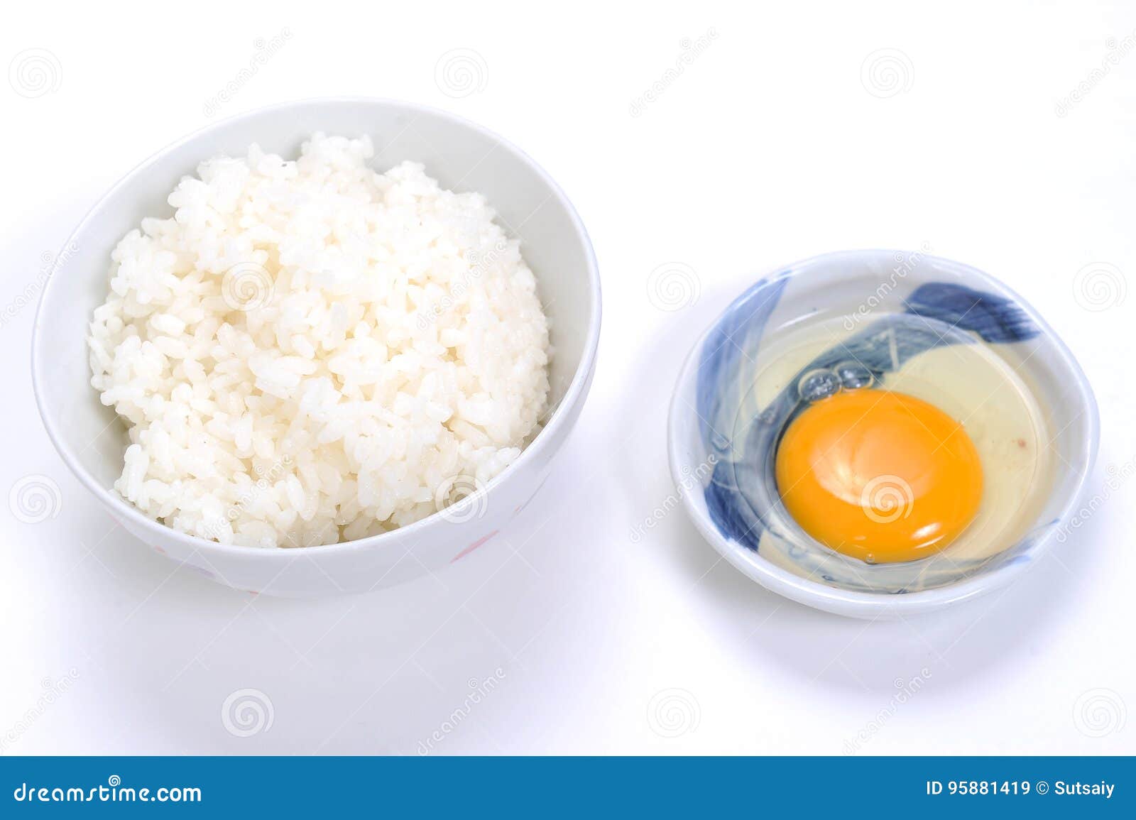 Raw egg and rice stock image. Image of chinese, east 95881419
