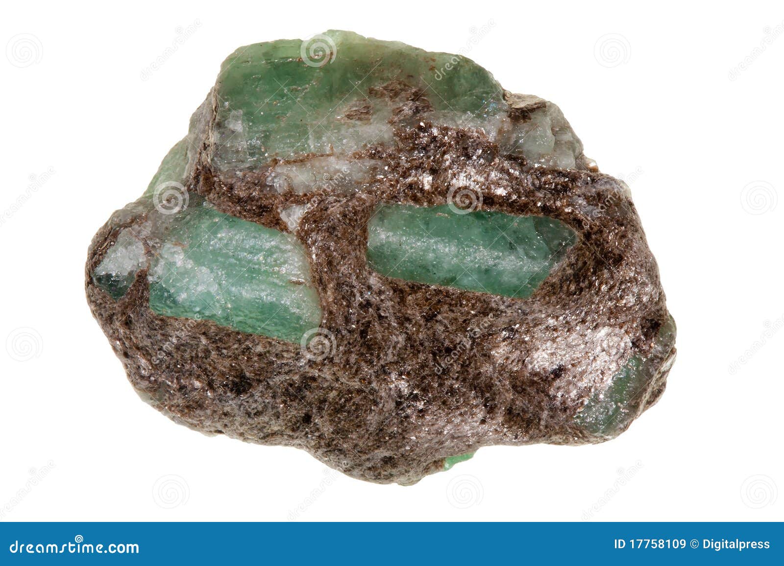 Raw emerald stock image. Image of mineral, object, crystal - 17758109