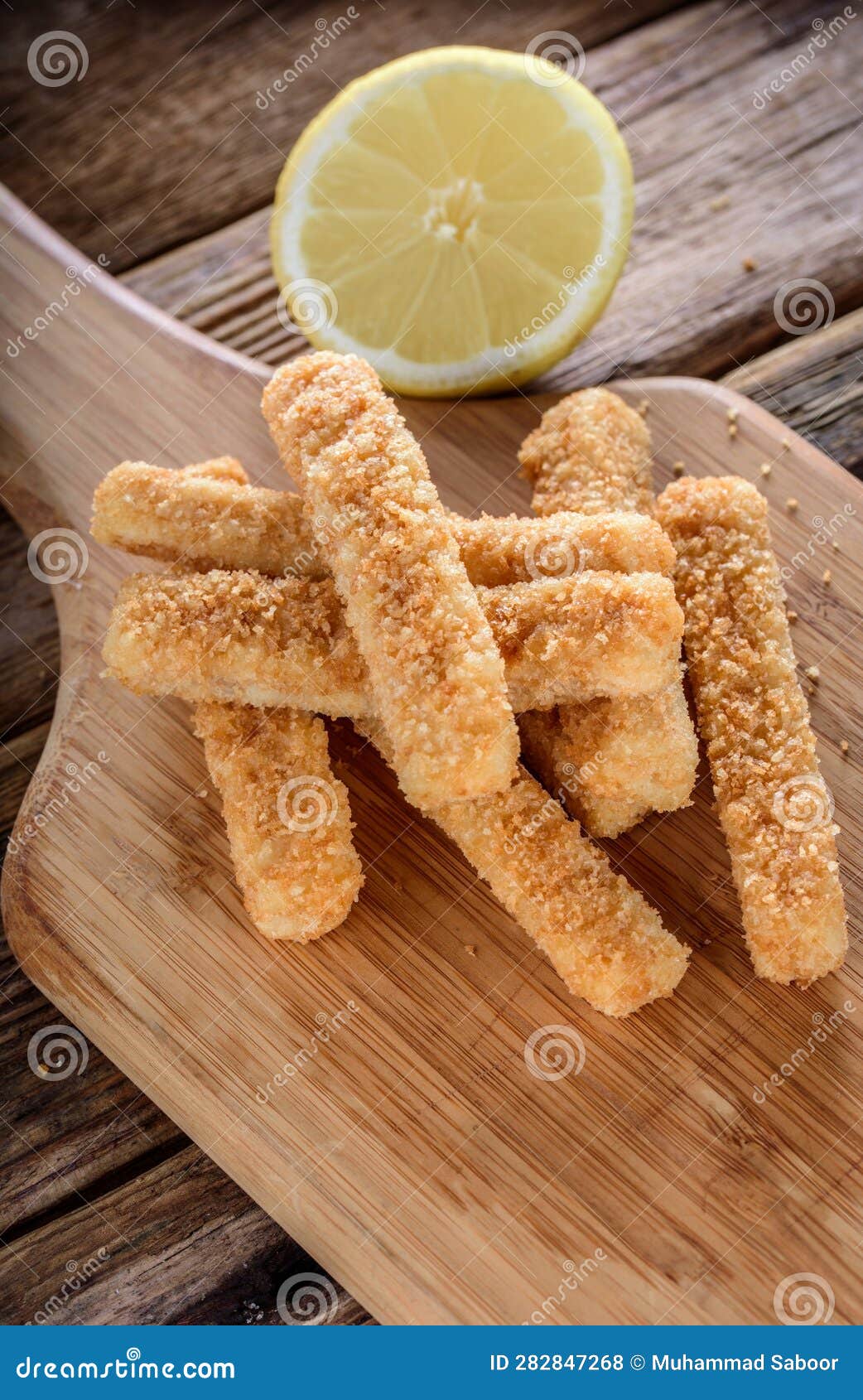 Crispy and Zesty PankoBreaded Fish Sticks with Lemon in Exquisite 4K