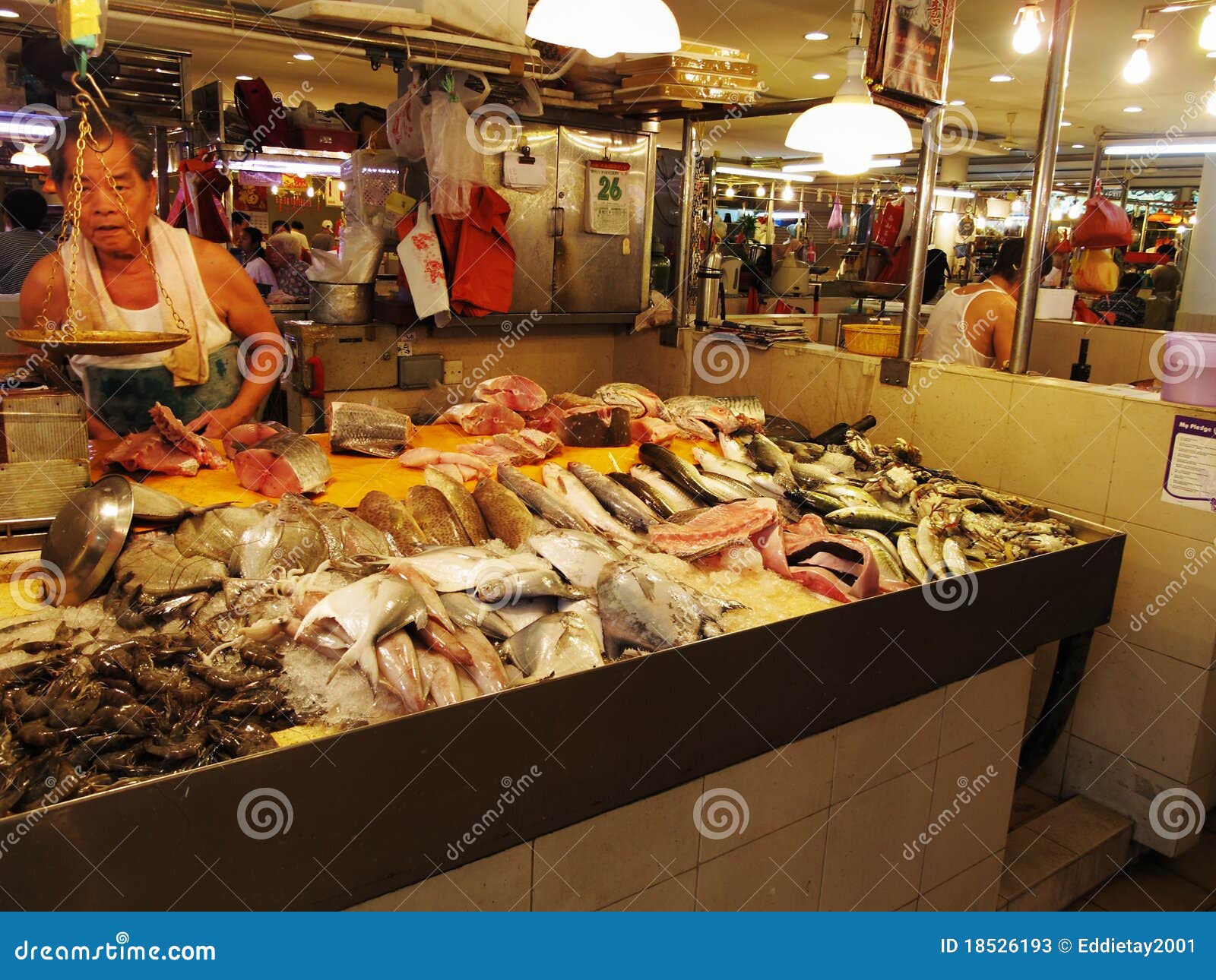 Raw fish hawker editorial stock photo. Image of hawker 18526193