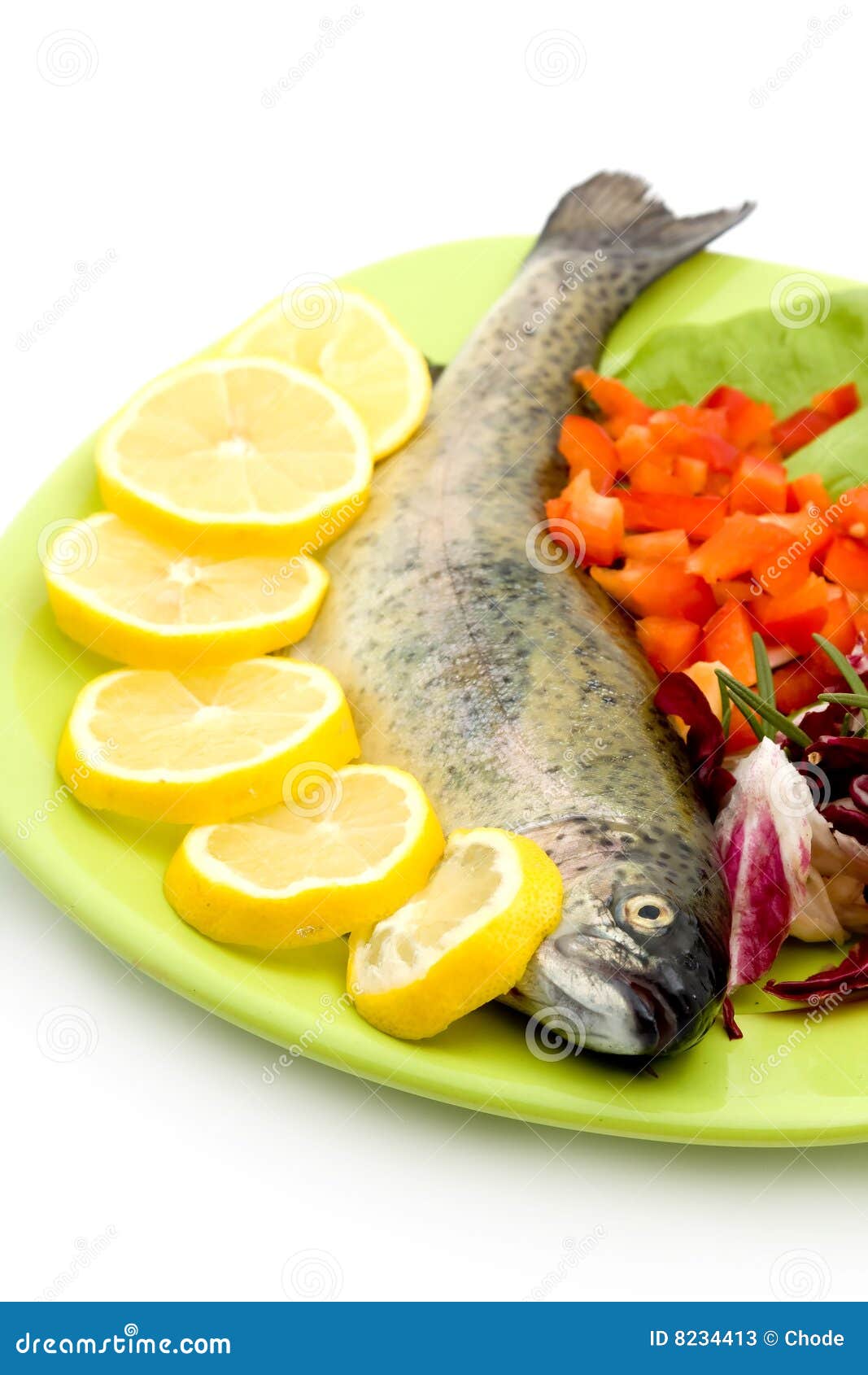 Raw fish meal stock image. Image of plate, food, decoration 8234413