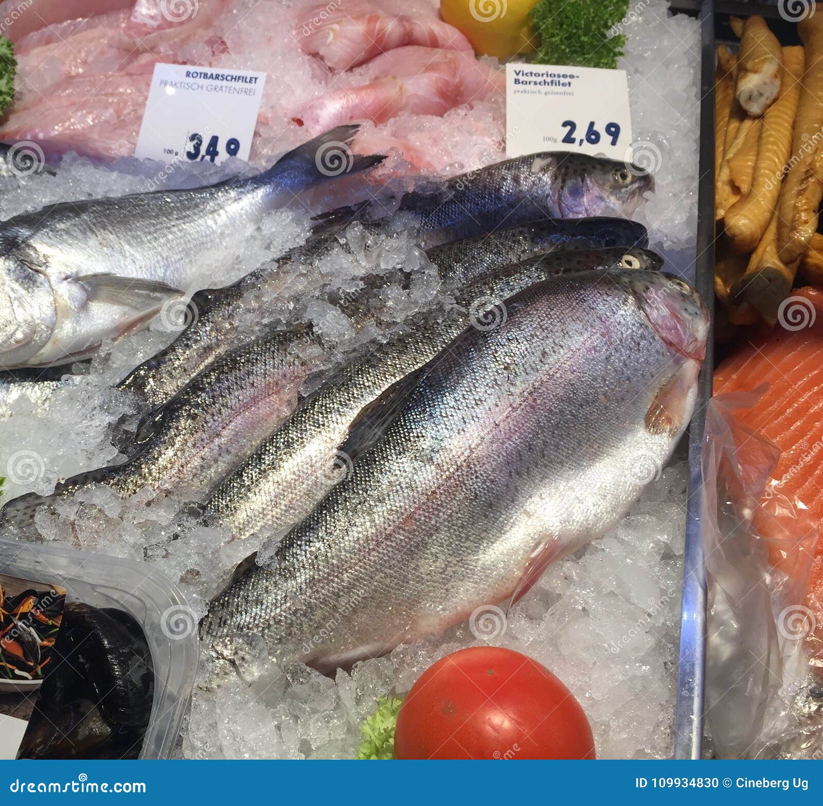 Raw fish for sale stock photo. Image of market, healthy 109934830