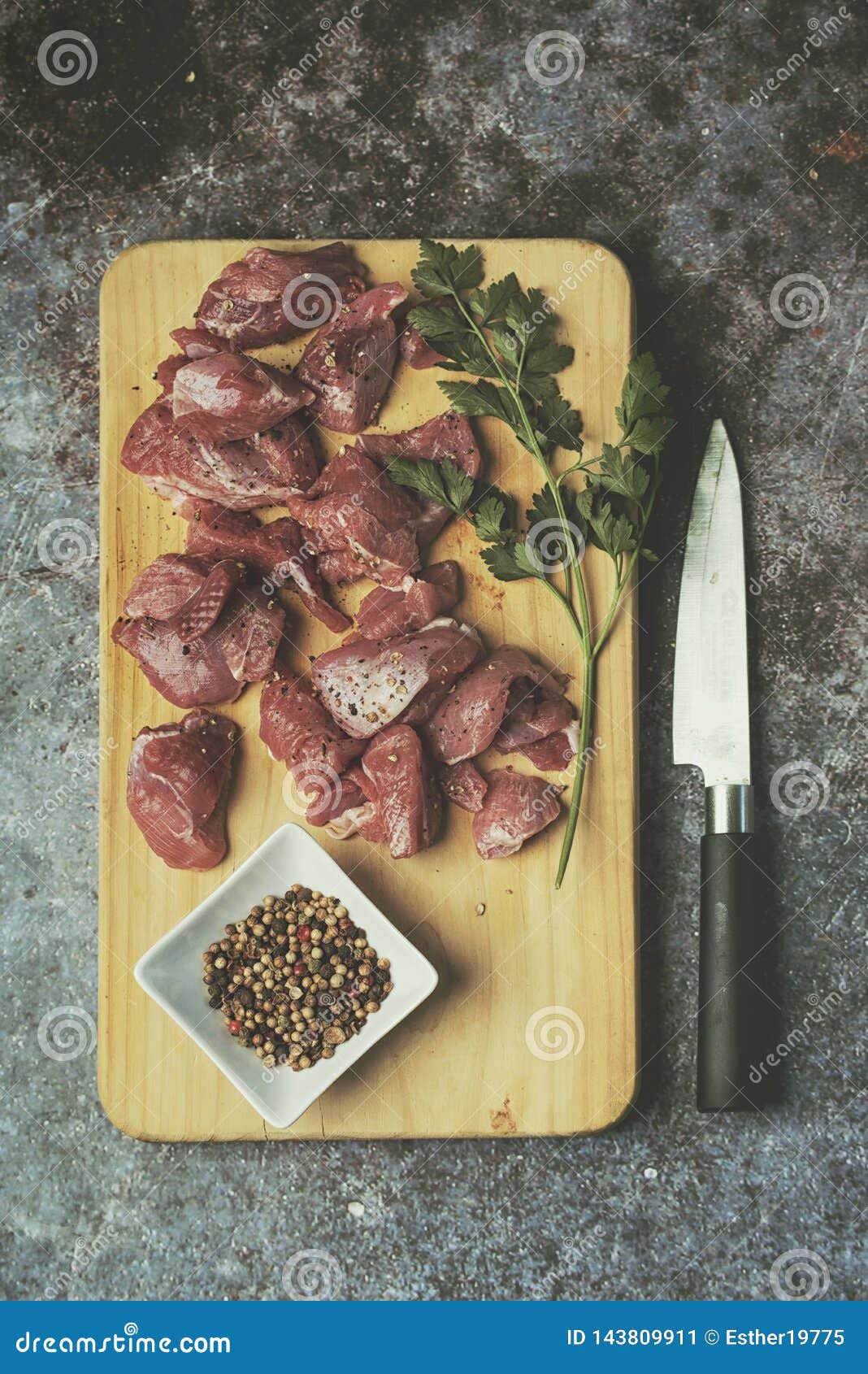 Raw Fresh Cut Veal and Pepper Stock Image Image of butchery, meat