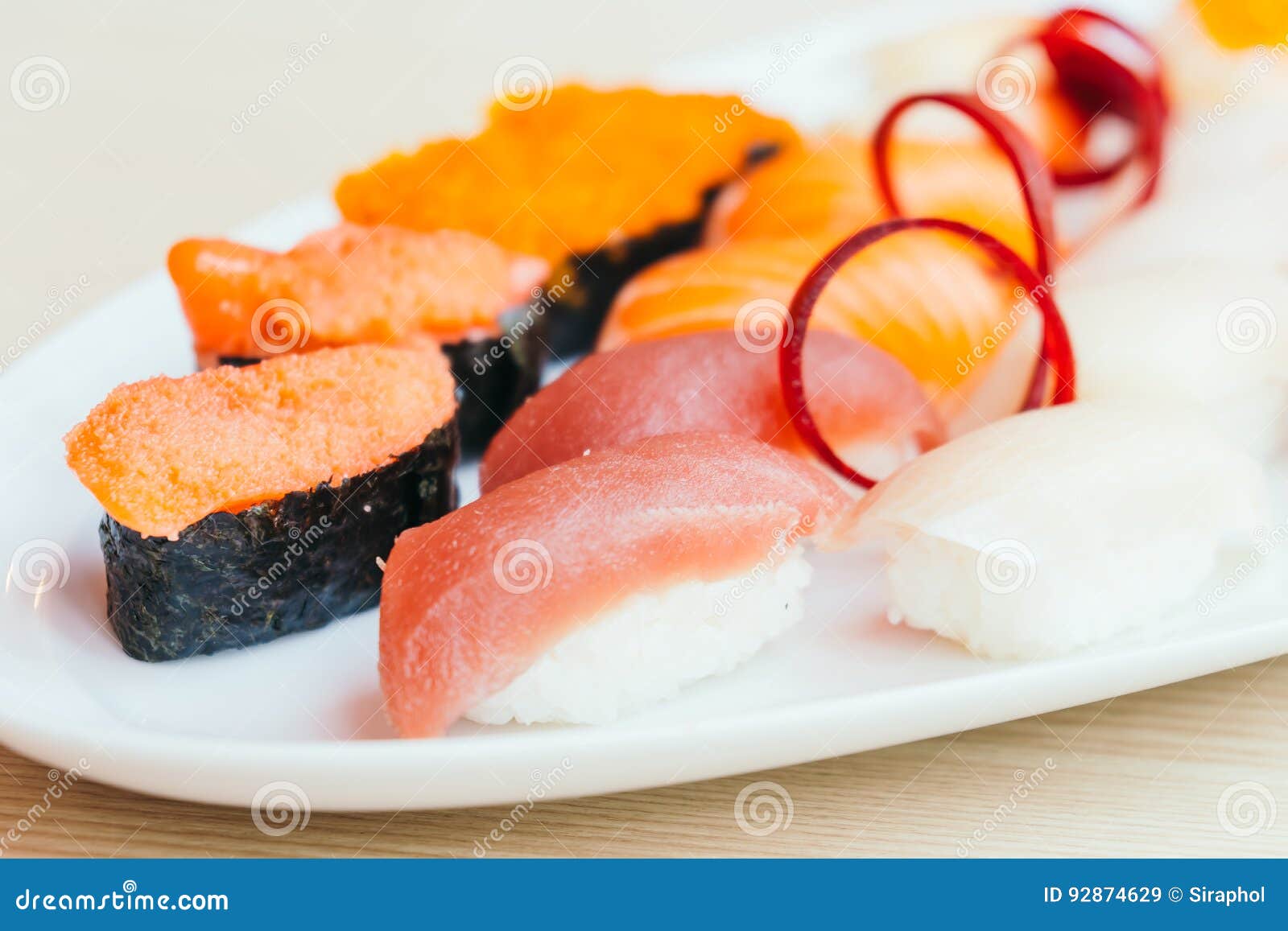 raw and fresh nigiri sushi