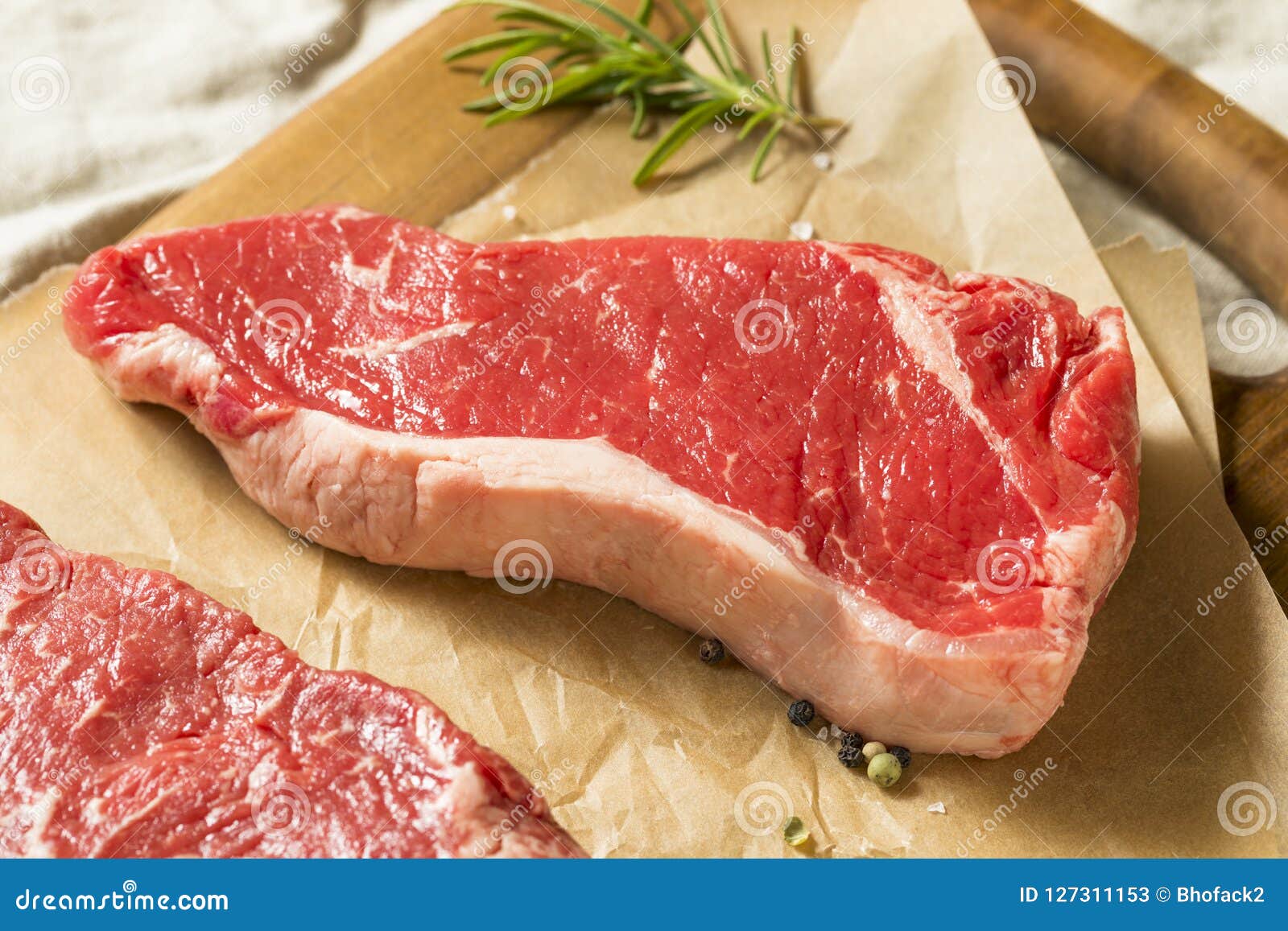 Raw Grass Fed NY Strip Steaks Stock Image Image of beefsteak, prime