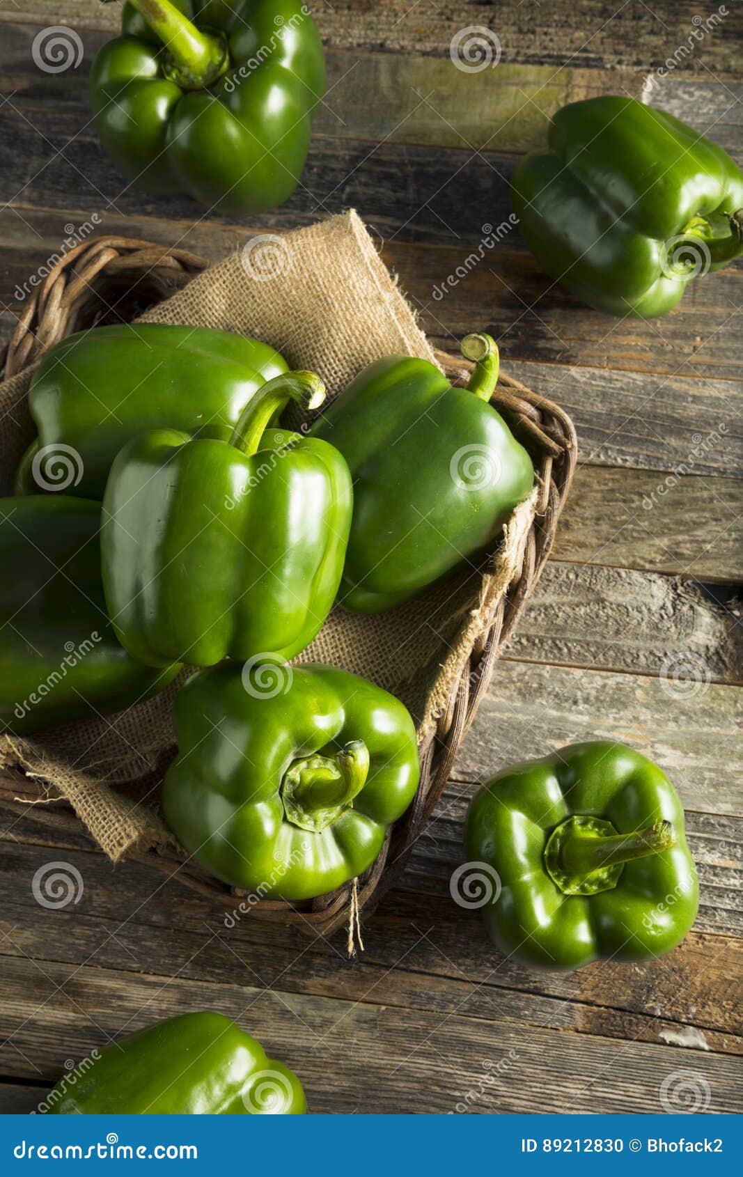 Raw Green Organic Bell Peppers Stock Photo Image of paprika