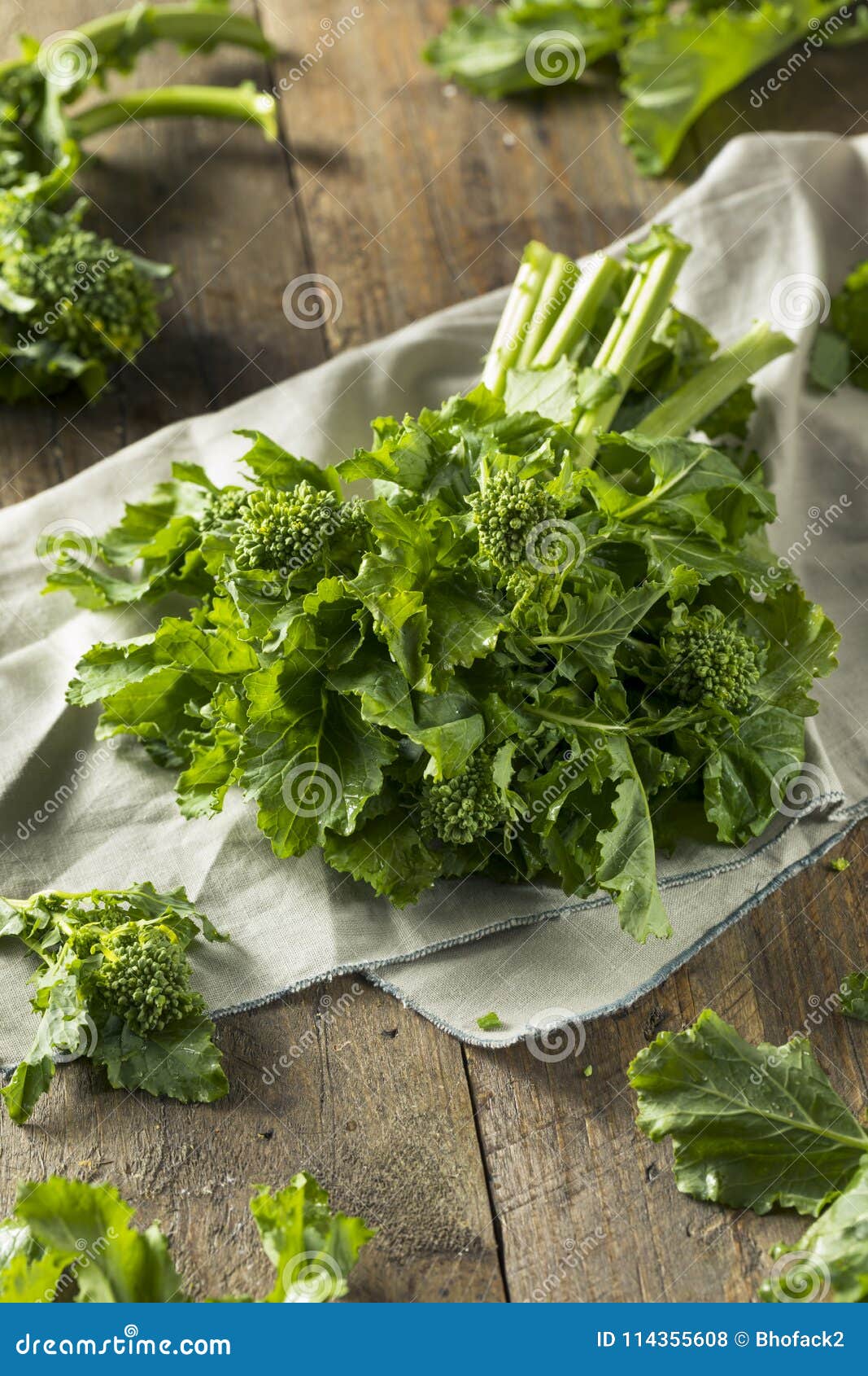 raw green organic broccoli rabe