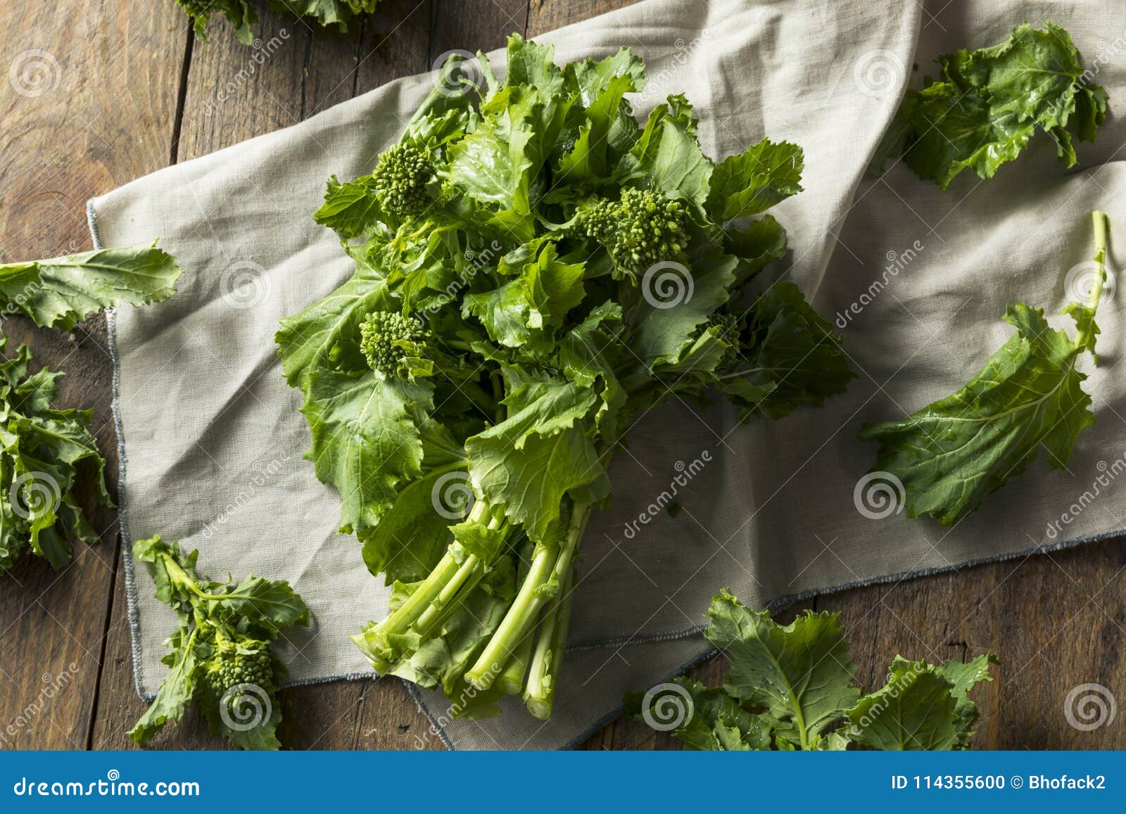 raw green organic broccoli rabe