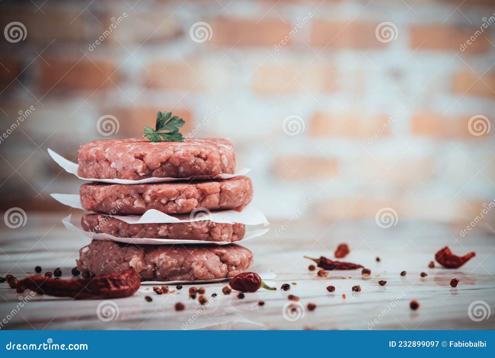 Raw Ground Beef Meat Burger Steak Stock Image Image of food, black