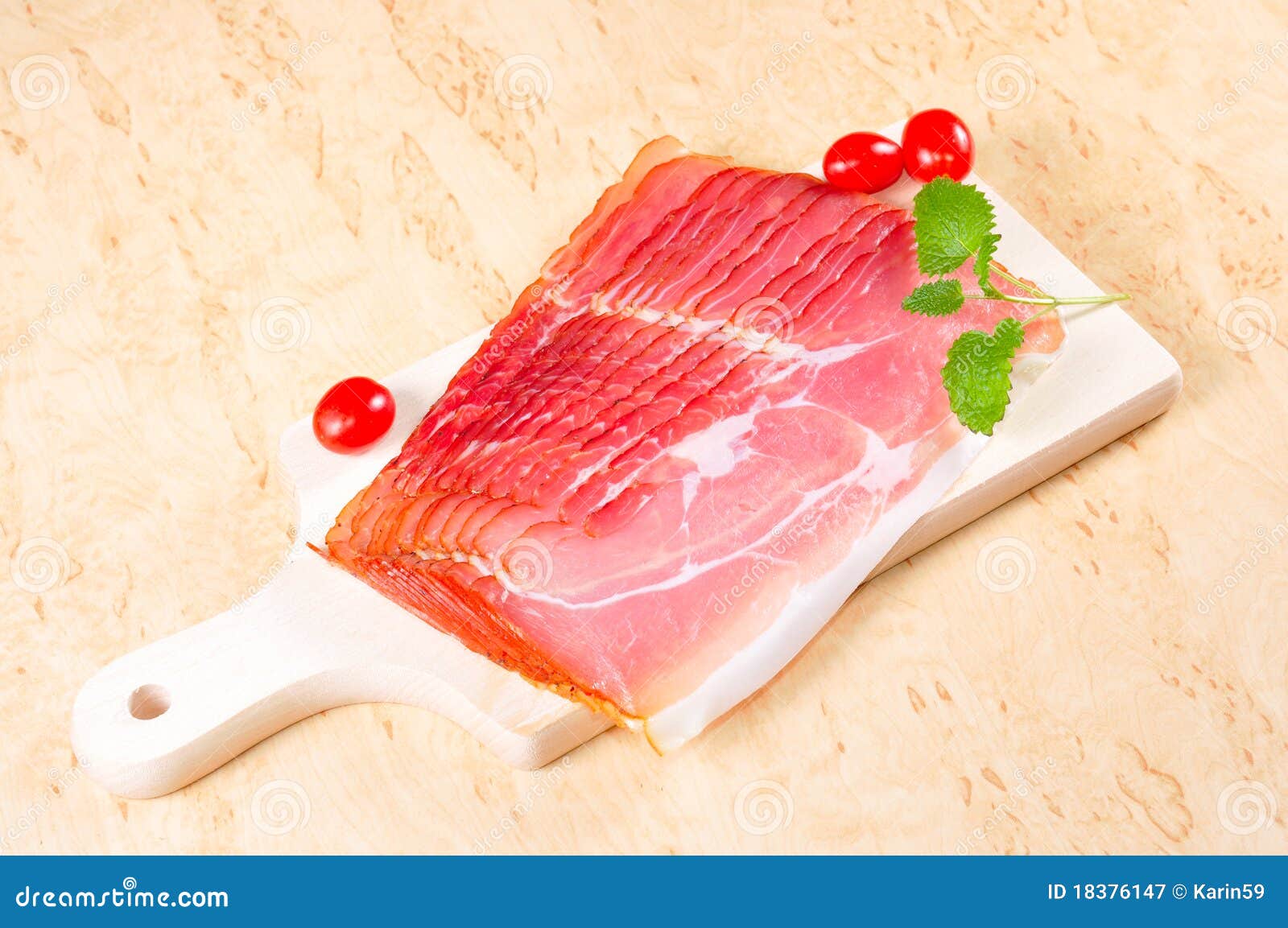 Raw ham stock image. Image of plate, lunch, nutrition 18376147