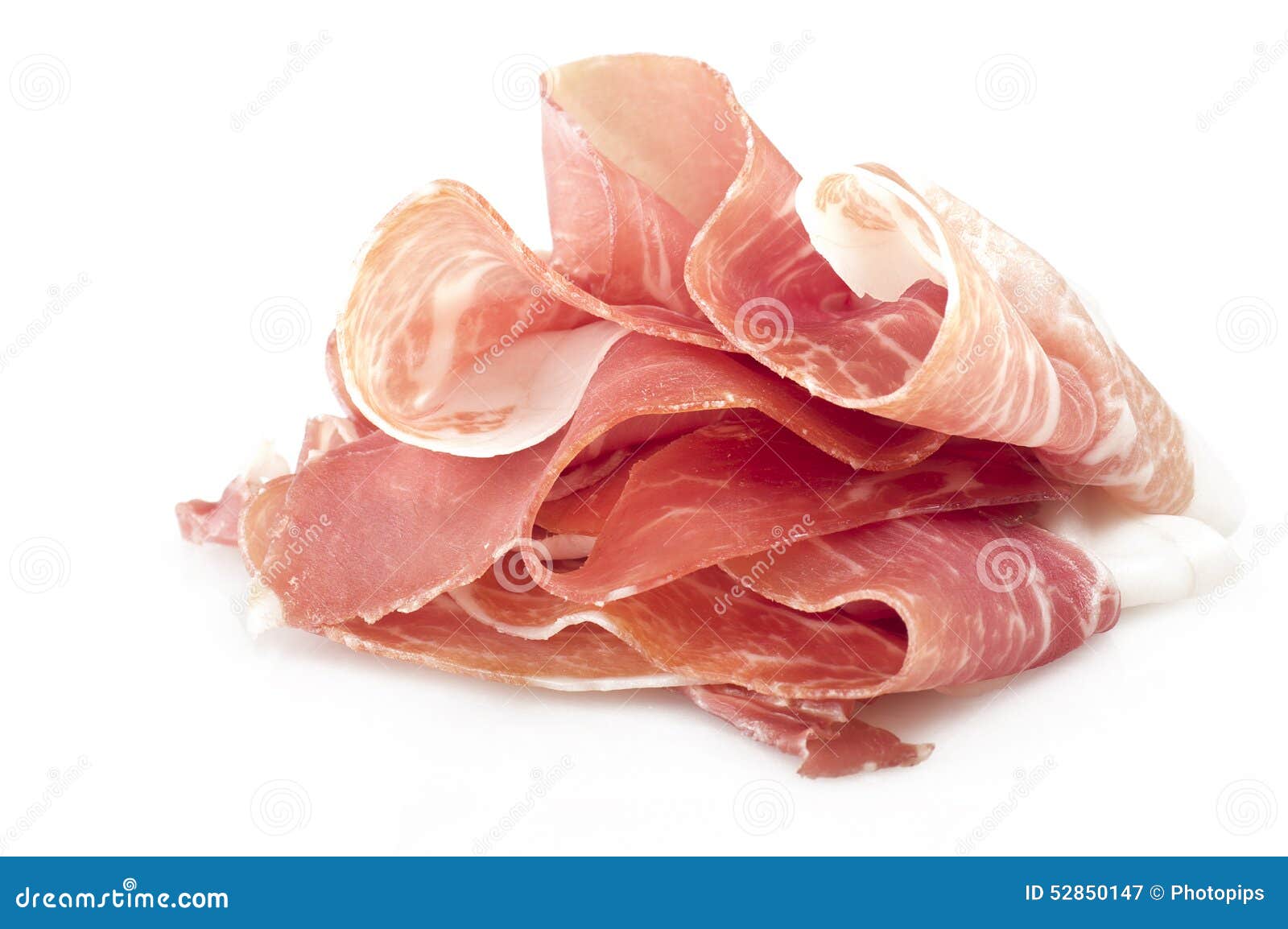 raw ham leg sliced