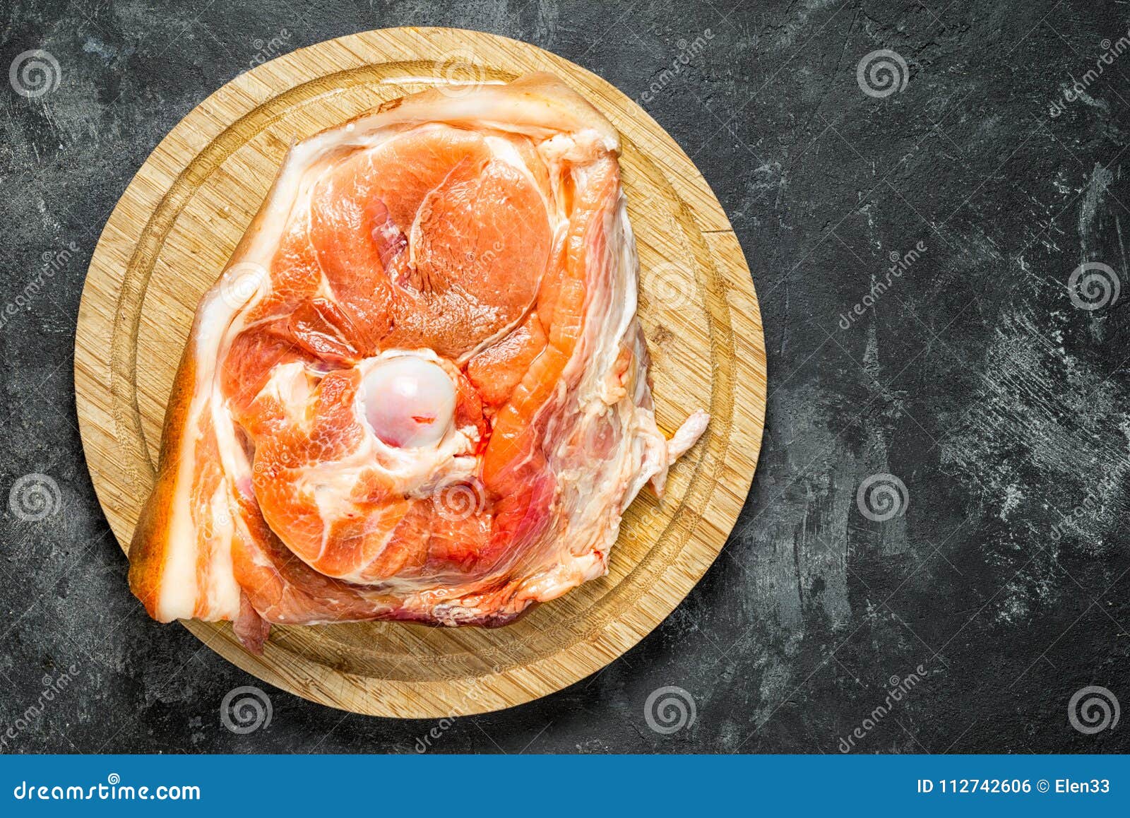 Raw ham stock photo. Image of mustard, cooking, steak 112742606